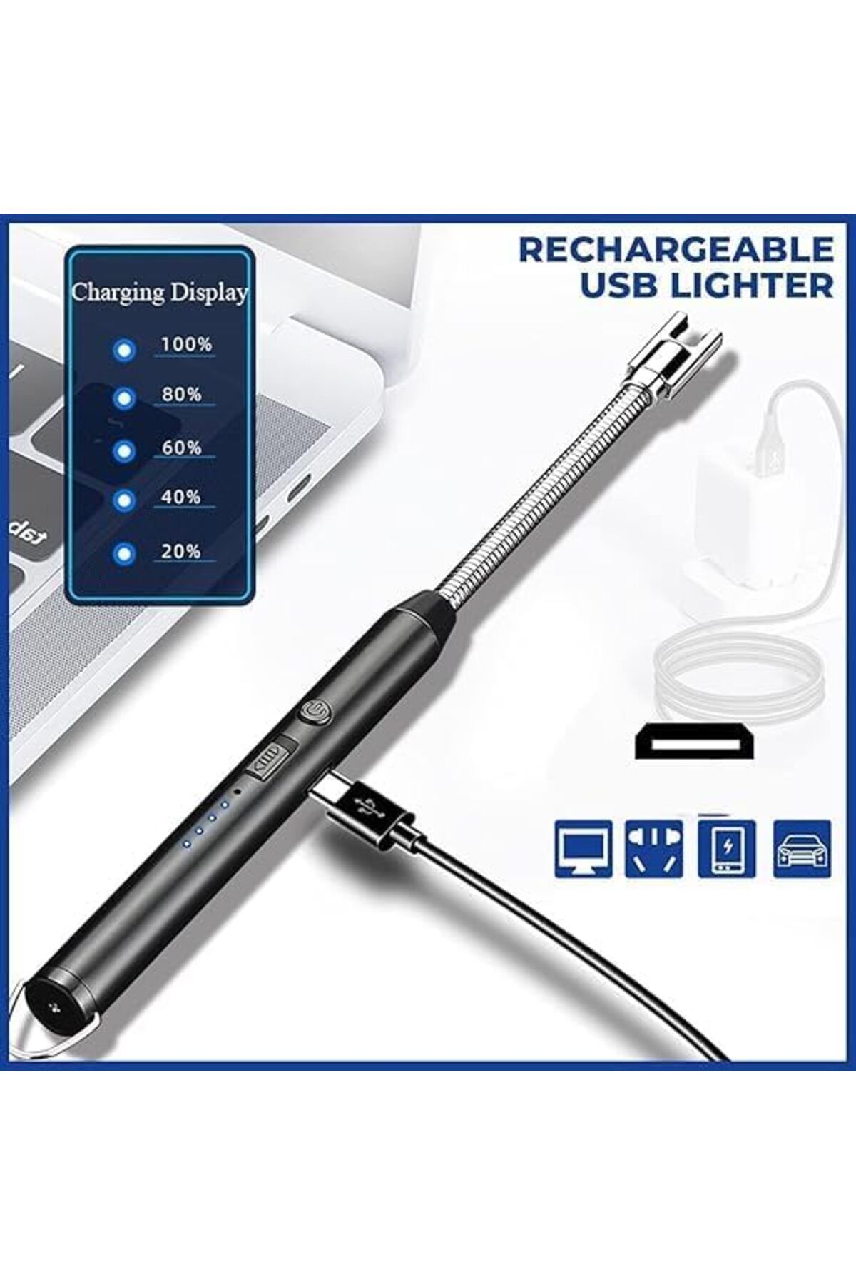 Other-Electric Arc Bbq Lighter Rechargeable Windproof Flameless Igniter 360° Rotating(COLOR MAY VARY) 5