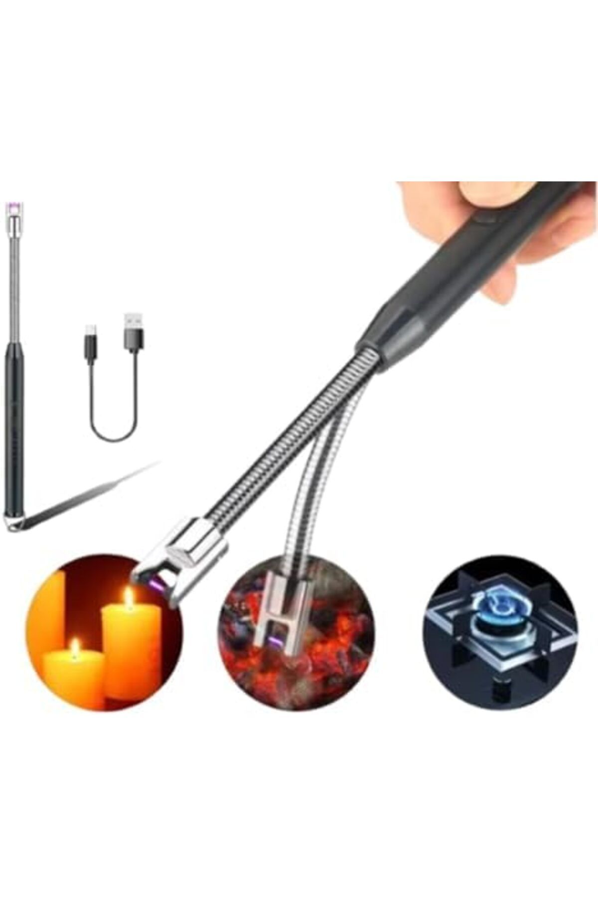 Other-Electric Arc Bbq Lighter Rechargeable Windproof Flameless Igniter 360° Rotating(COLOR MAY VARY) 1