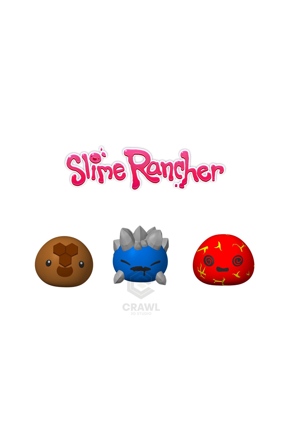 CRAWL 3D STUDIO Slime Rancher-popüler Slime Üçlüsü 3d Figür Set