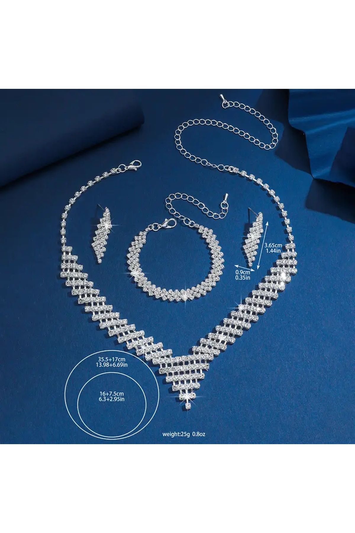 Ayzen-Elegant Stone Jewelry Set Necklace Earrings Bracelet 3