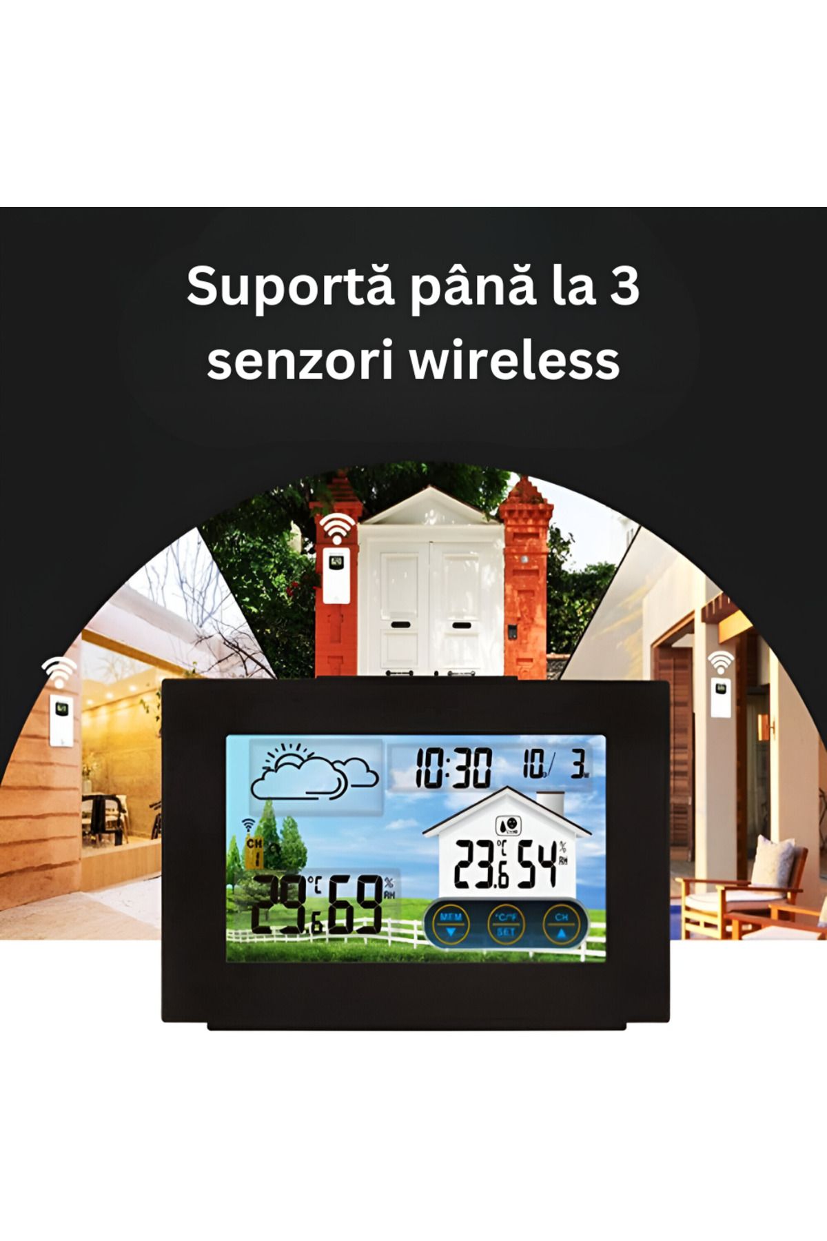 Velixo-Wireless Weather Station With Outdoor Sensor, Temp & Humidity, Forecast, Calendar, Lcd Touchscreen 5