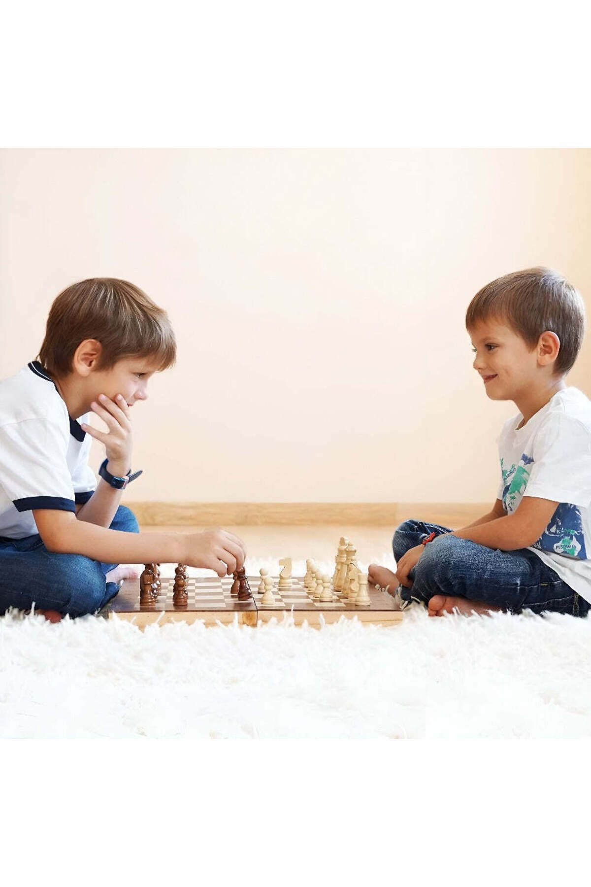 Velixo-Wooden Chess & Backgammon Set, Foldable, Includes Checkers, Trains Memory & Strategy,pieces Included 4