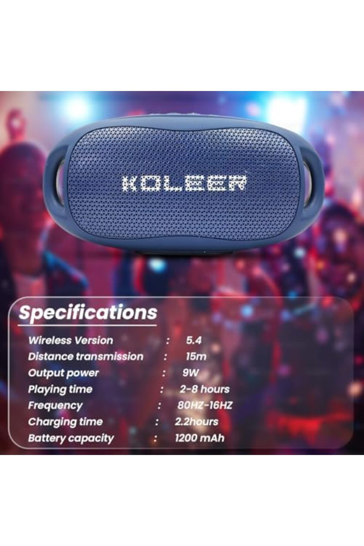 KOLEER-Heatz Zs24 Sound Lite Pro Bluetooth Speaker - 12w Output, Tws, Led Light, Usb, Tf, Aux Compatible 3
