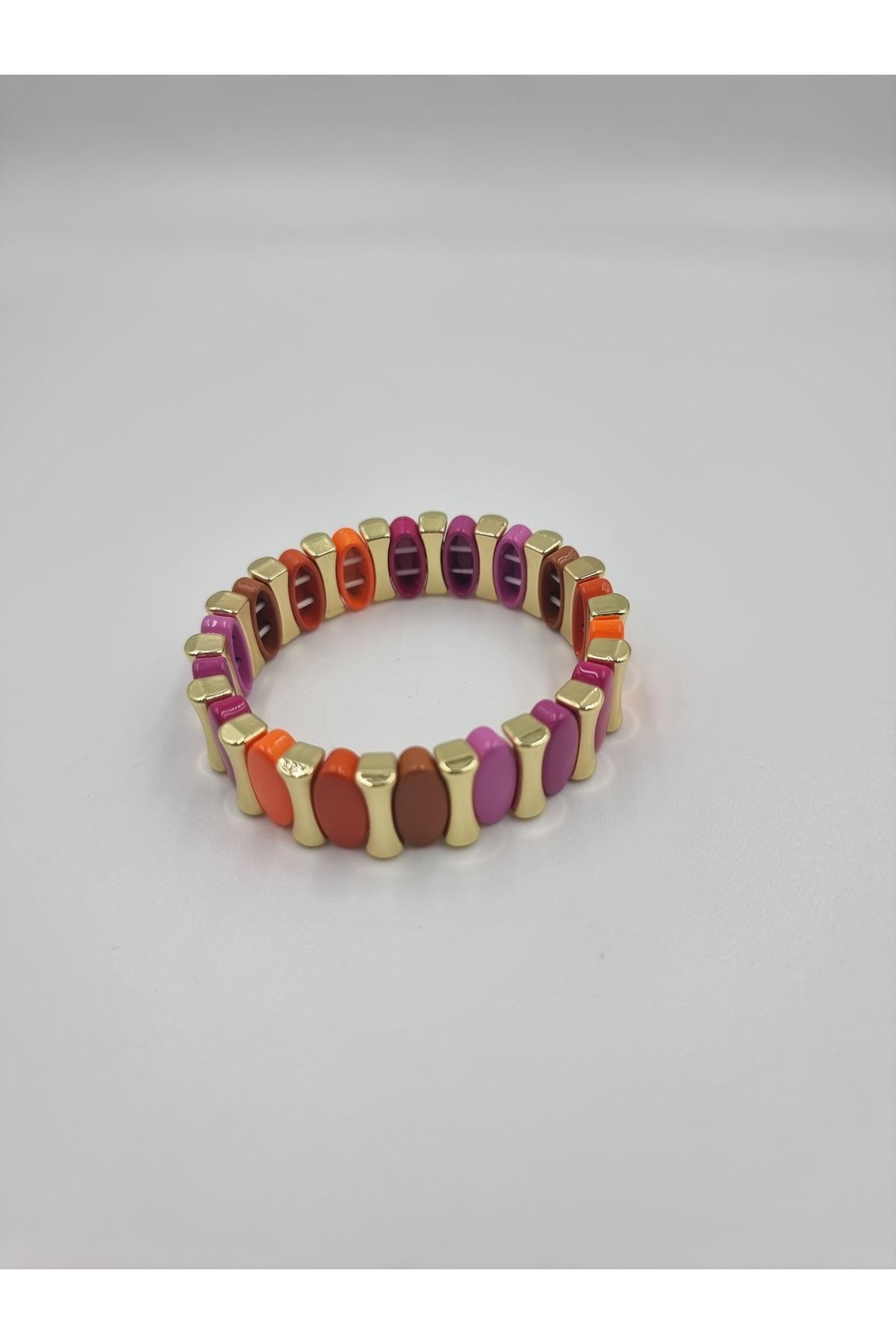 MZAtelier Turuncu Pembe Puzzle Bileklik