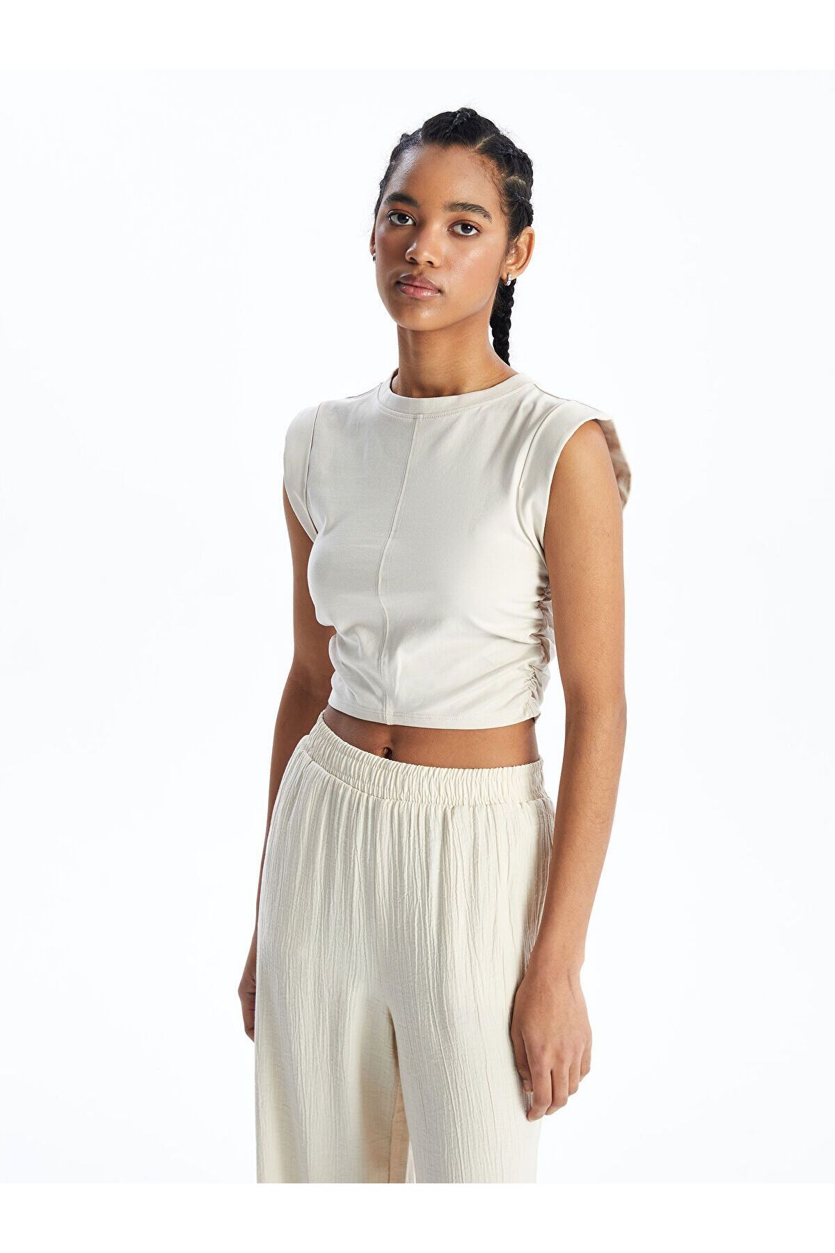LC Waikiki Bisiklet Yaka Kadın Crop