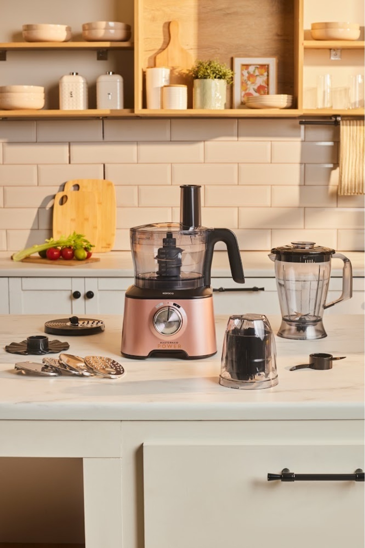 Karaca Mastermaid Power Multifunctional 10 In 1 Rosegold Mutfak Robotu, Blender Seti 2000w