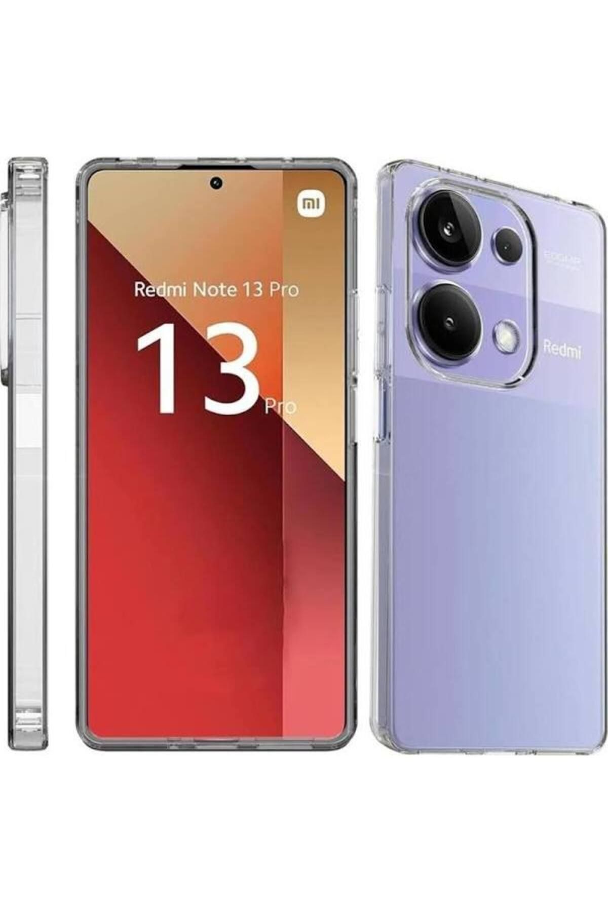 Glazef REDMİ NOTE 13 PRO Şeffaf Kılıf Kamera Korumalı Ultra İnce Esnek Kılıf
