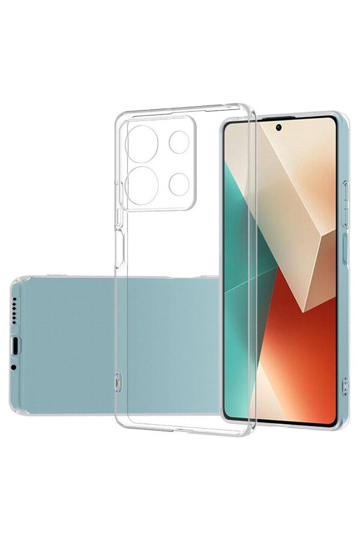 Glazef REDMİ NOTE 13 Şeffaf Kılıf Kamera Korumalı Ultra İnce Esnek Kılıf