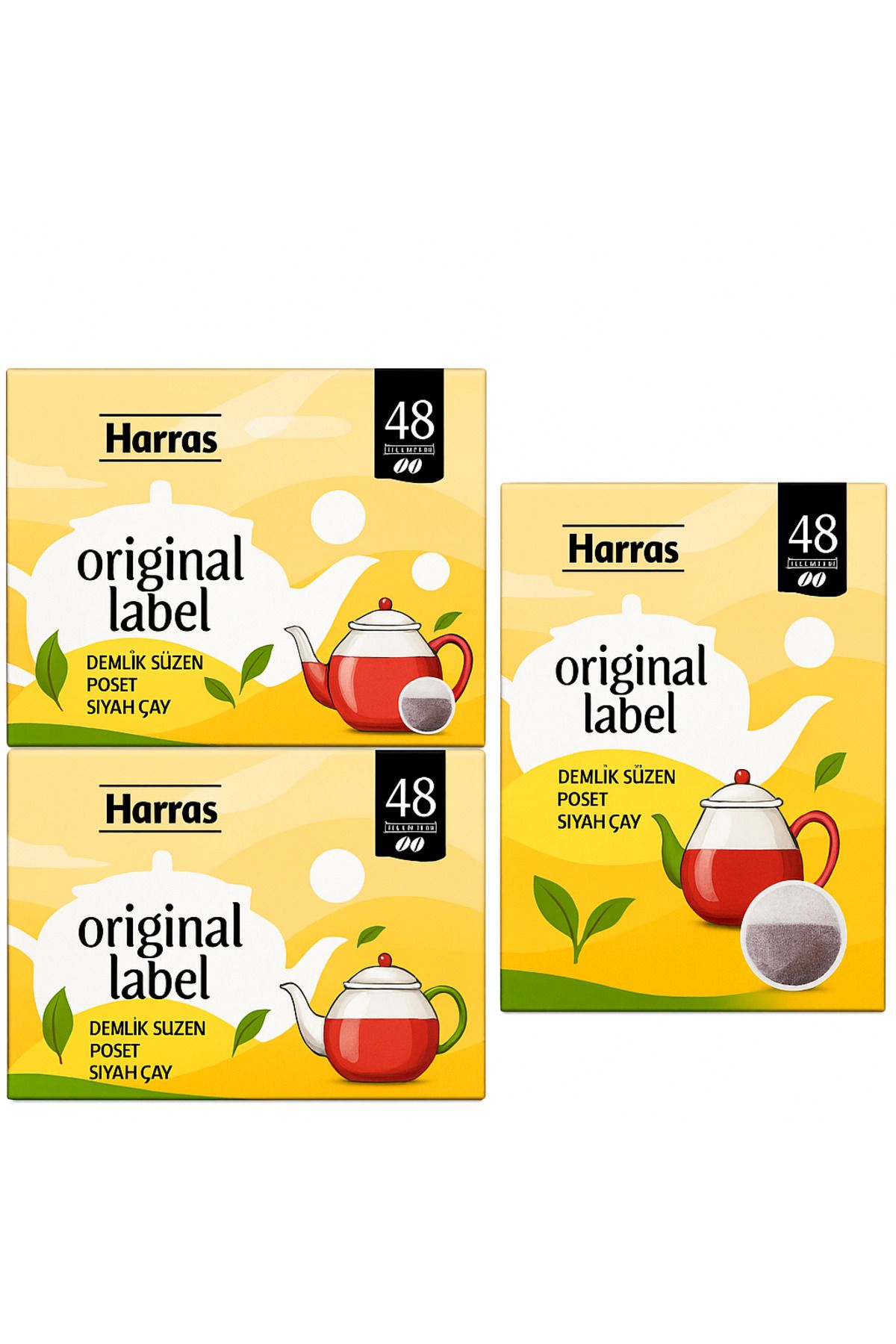 Harras Demlik Poşet Çay 48’li (3’lü Paket) – Toplam 144 Poşet