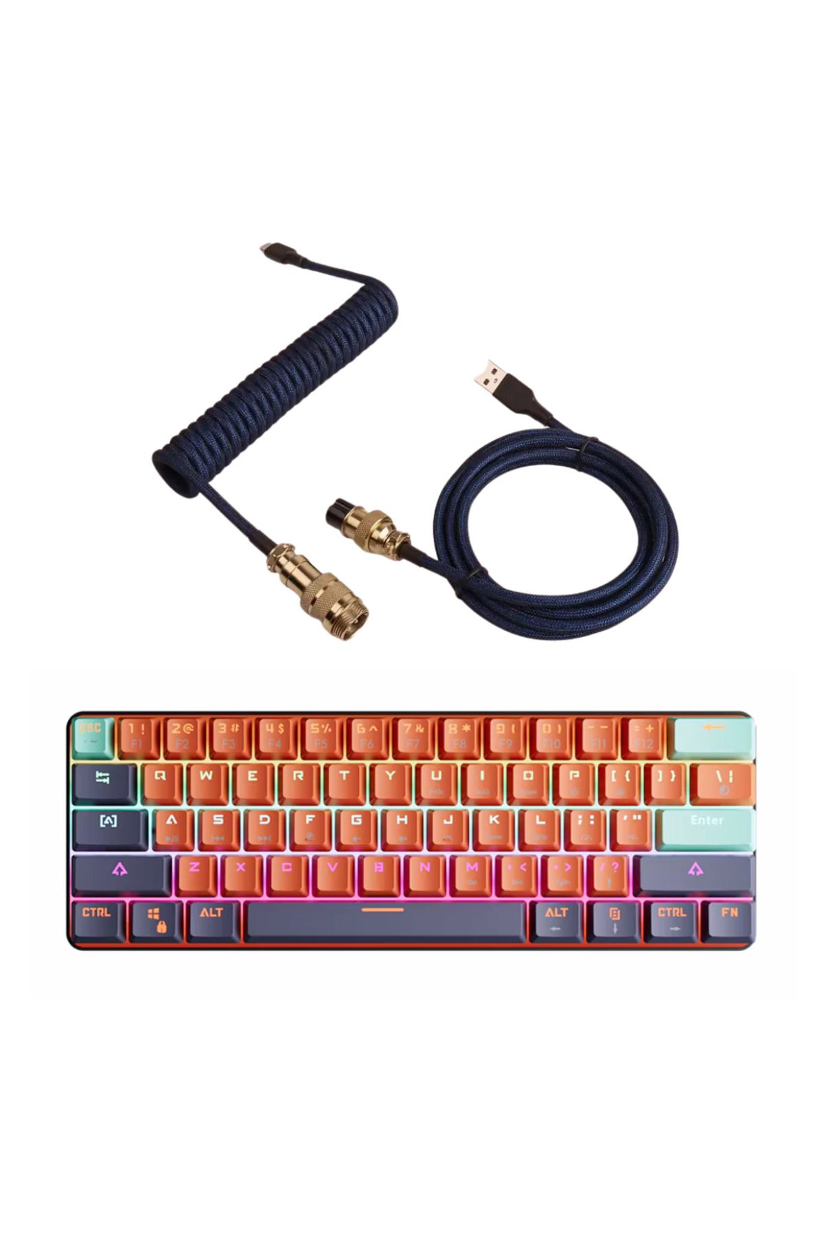 OEM MUCAI MKA6103 61 Tuşlu, Kırmızı Switch, Mini Mekanik Oyuncu Klavyesi (Sleeve Kablo Hediyeli)