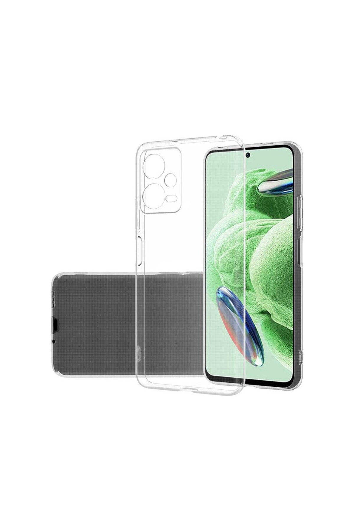 Glazef REDMİ NOTE 12 5G Şeffaf Kılıf Kamera Korumalı Ultra İnce Esnek Kılıf