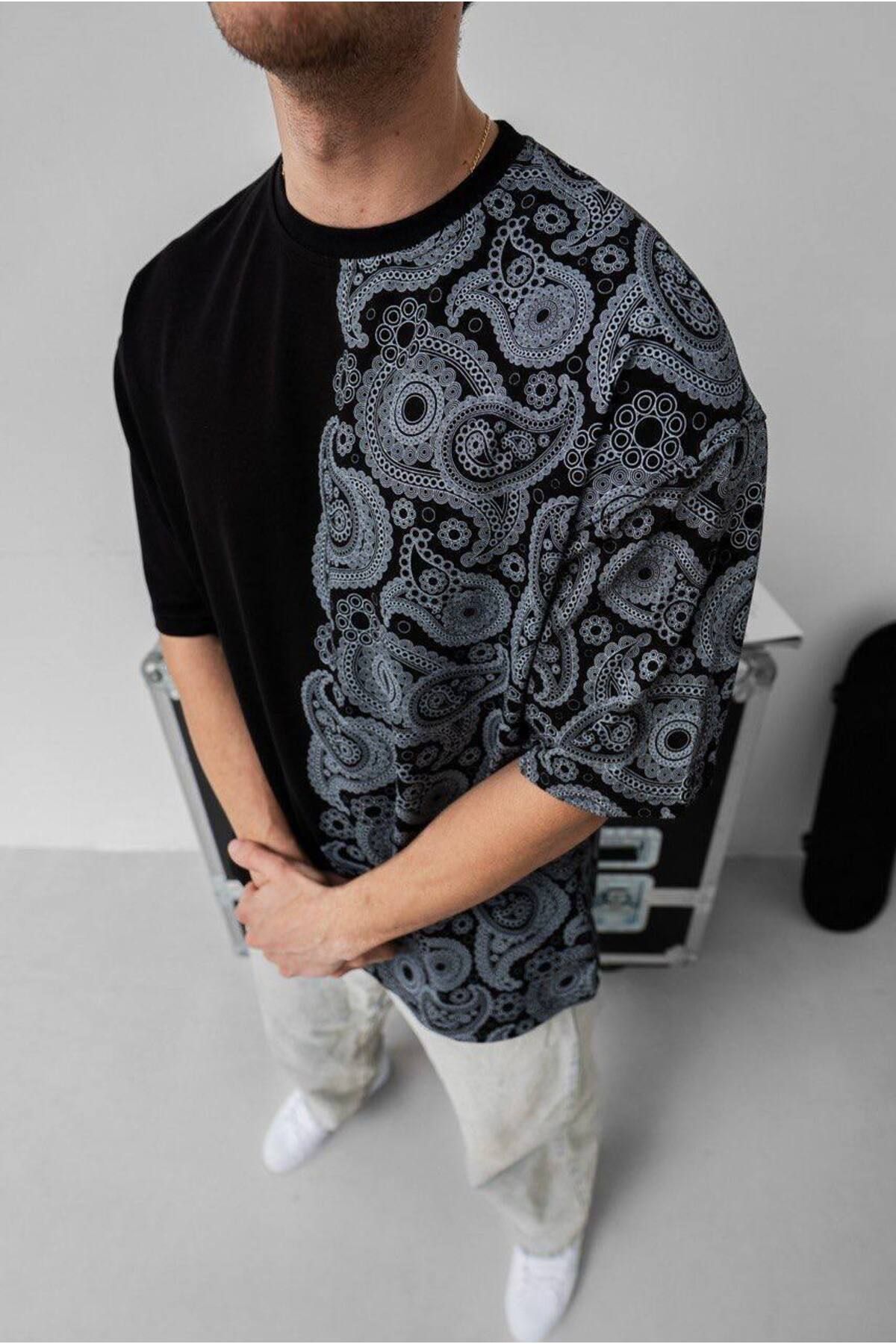 MİELA STORE Mandala Desen Oversize T-Shirt