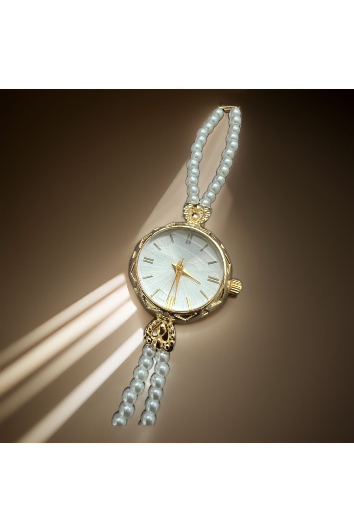 Ayse Jewels İnci Detaylı Gold Renk Kadın Saat