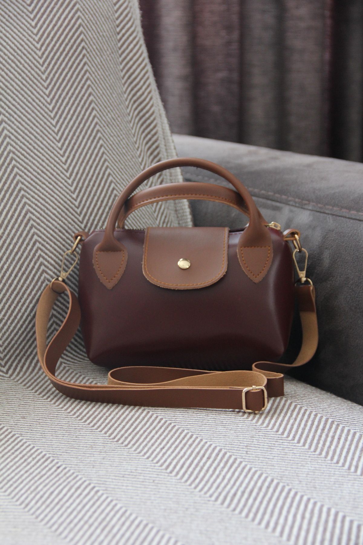 REVENKO Tiger Small Bordo Omuz Çantası