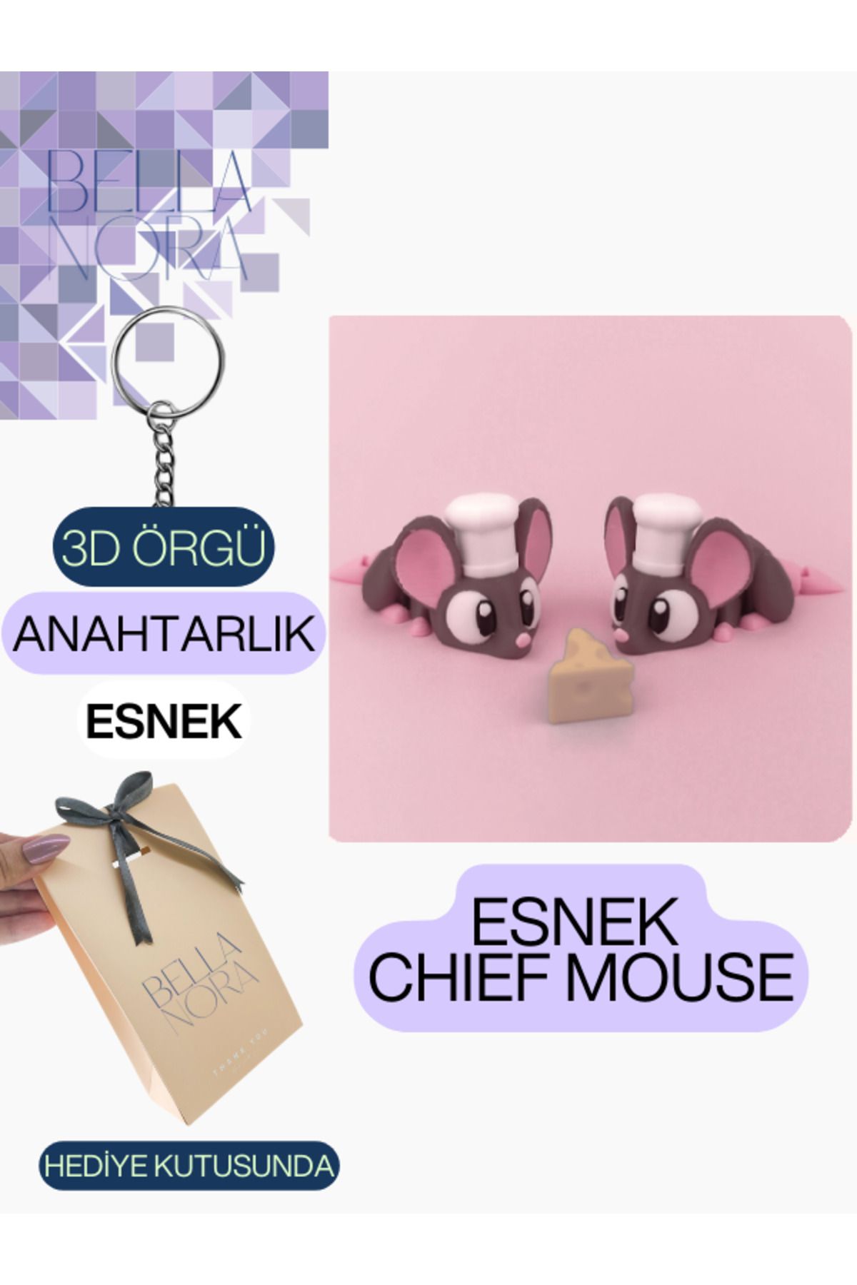 Bellanora Örgü Anahtarlık En Sevilen Animasyon Çizgi Film Hayvan Kahramanları Amigurumi Özel Hediye Kutusunda