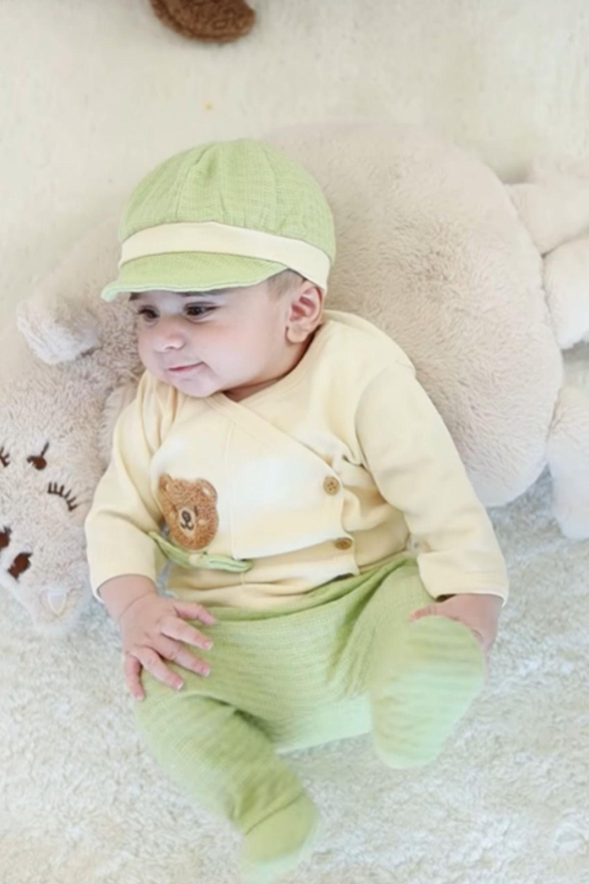 BEREKET BABY Erkek Bebek Yenidoğan 10'lu Zıbın Takım %100 Pamuklu Rahatsız Etmez Kumaş