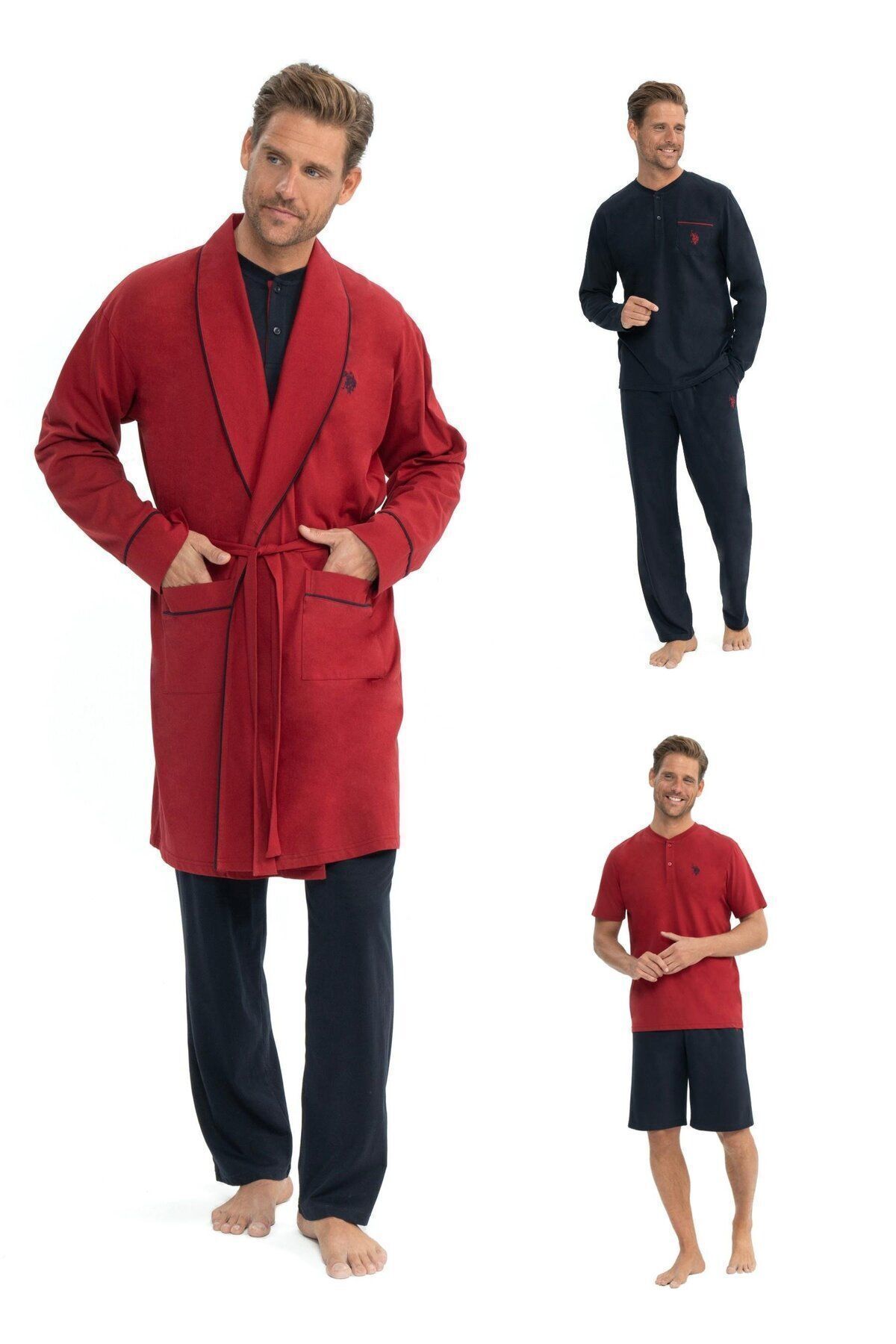 U.S. Polo Assn. Erkek Bordo Çeyizlik Yarım Pat Yaka 5'Li Çeyizlik Set Kutulu - Bordo - BNLLY12Y04T0-OBO