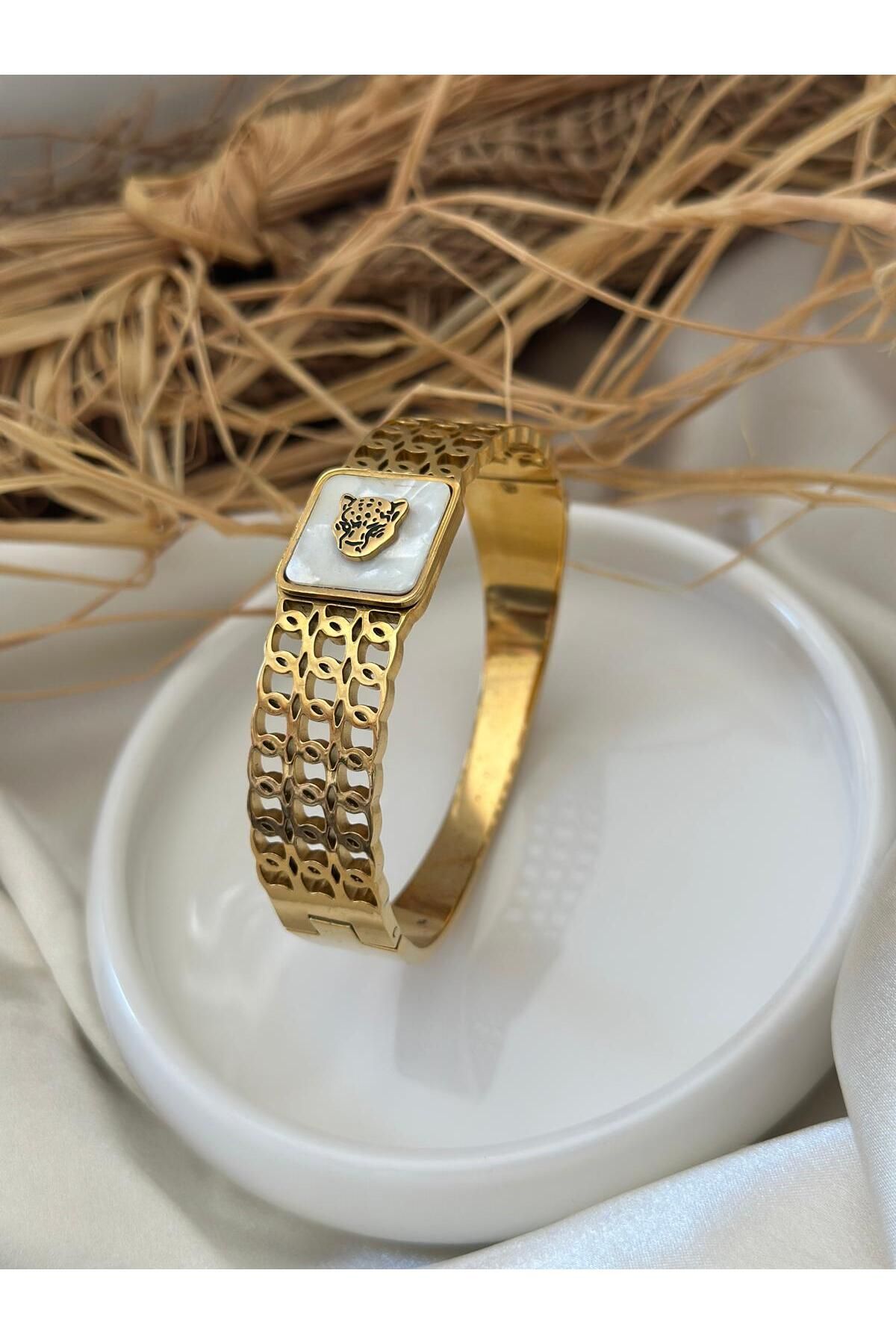 DEMİR ACCESORİES Leopar Silüet Kadın Kelepçe Bileklik
