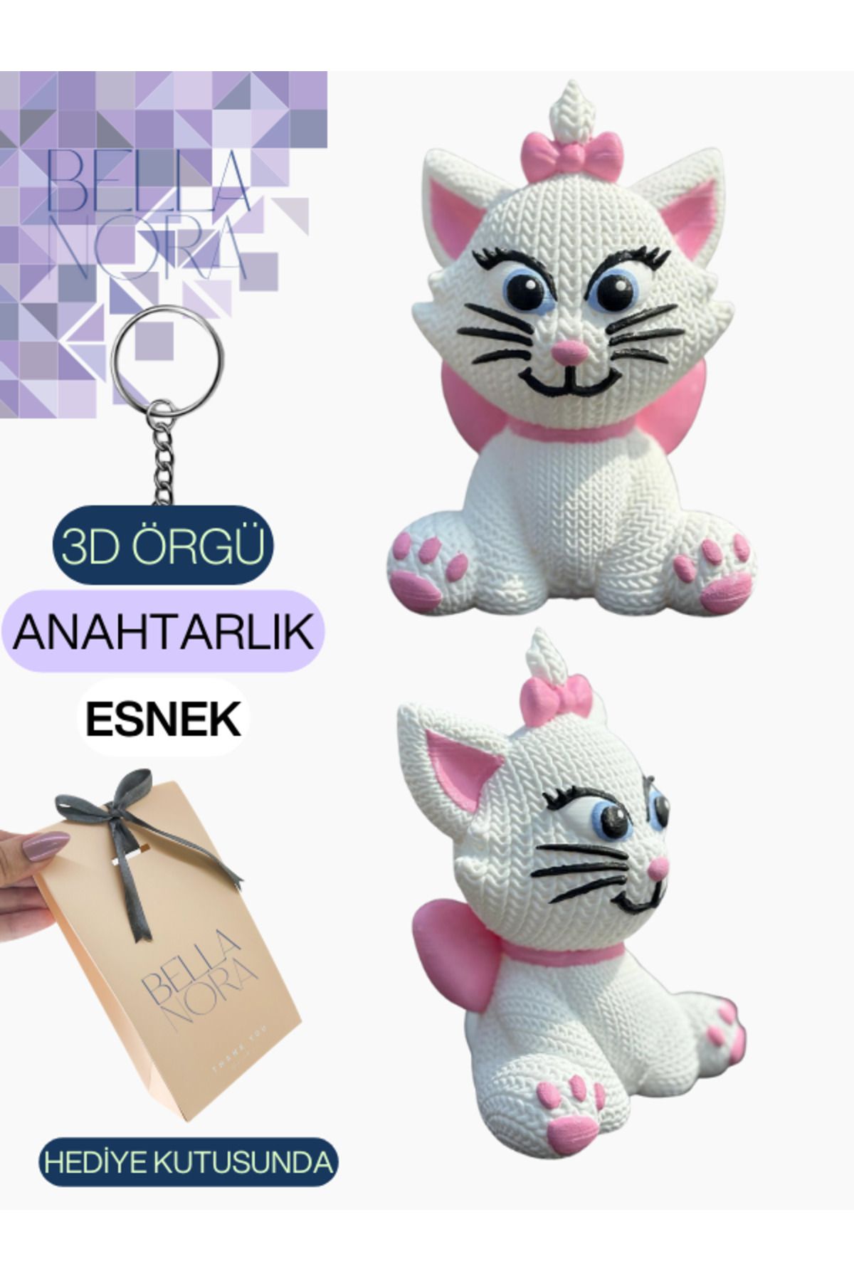 Bellanora Örgü Anahtarlık En Sevilen Animasyon Çizgi Film Hayvan Kahramanları Amigurumi Özel Hediye Kutusunda
