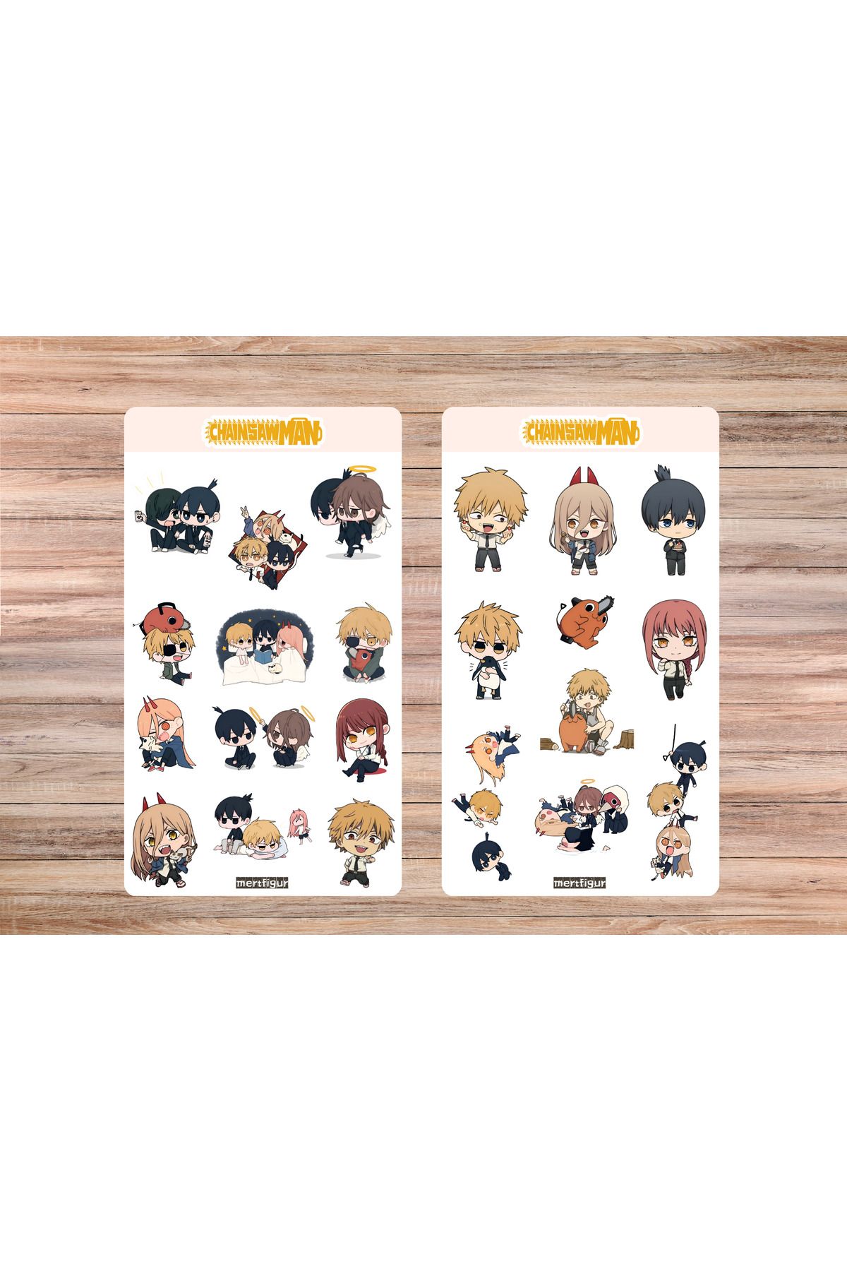 mertfigur Chainsaw Man Denji Power Makima Aki Angel Anime Sticker Etiket