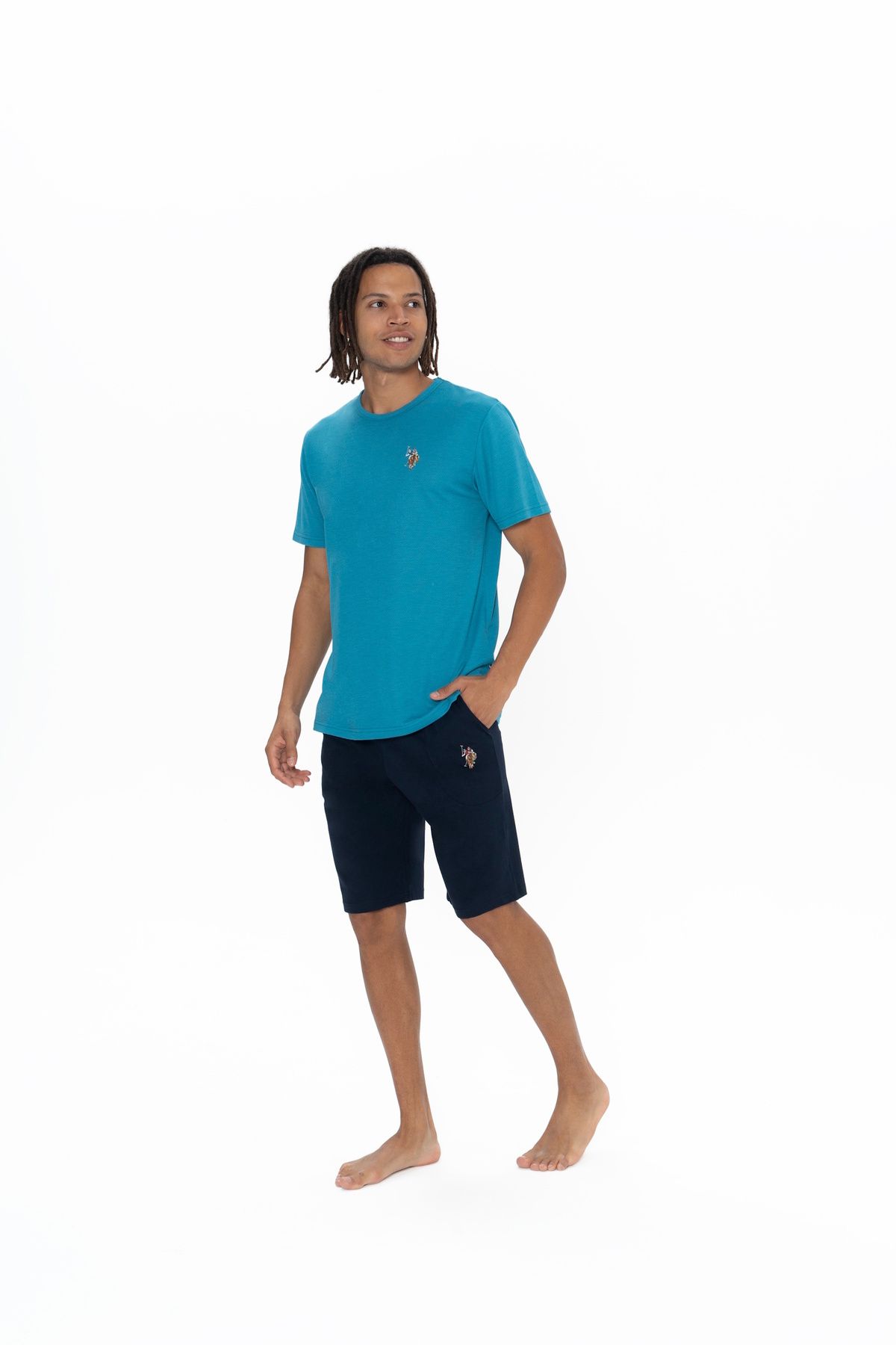 Sereia U.S. Polo Assn. Erkek Petrol Düz Model Pijama Takımı - SREIA18Z90V4R