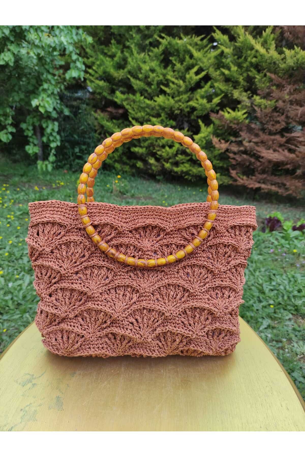 MODA El yapımı Midye Model Astarlı 30x40 Cm Dayanıklı Ve Şık Çanta Handmade