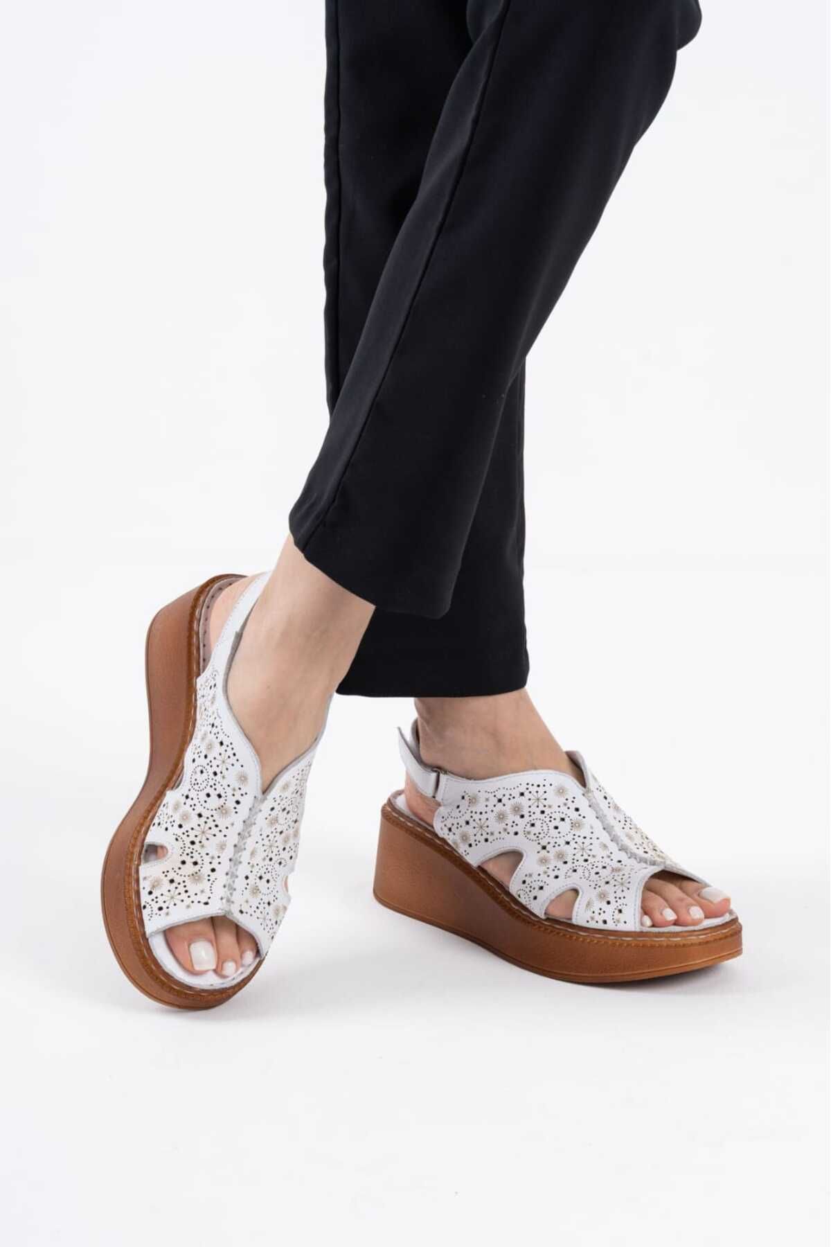 Halat Shoes Kadın Hakiki Deri Klasik Sandalet HLT-203