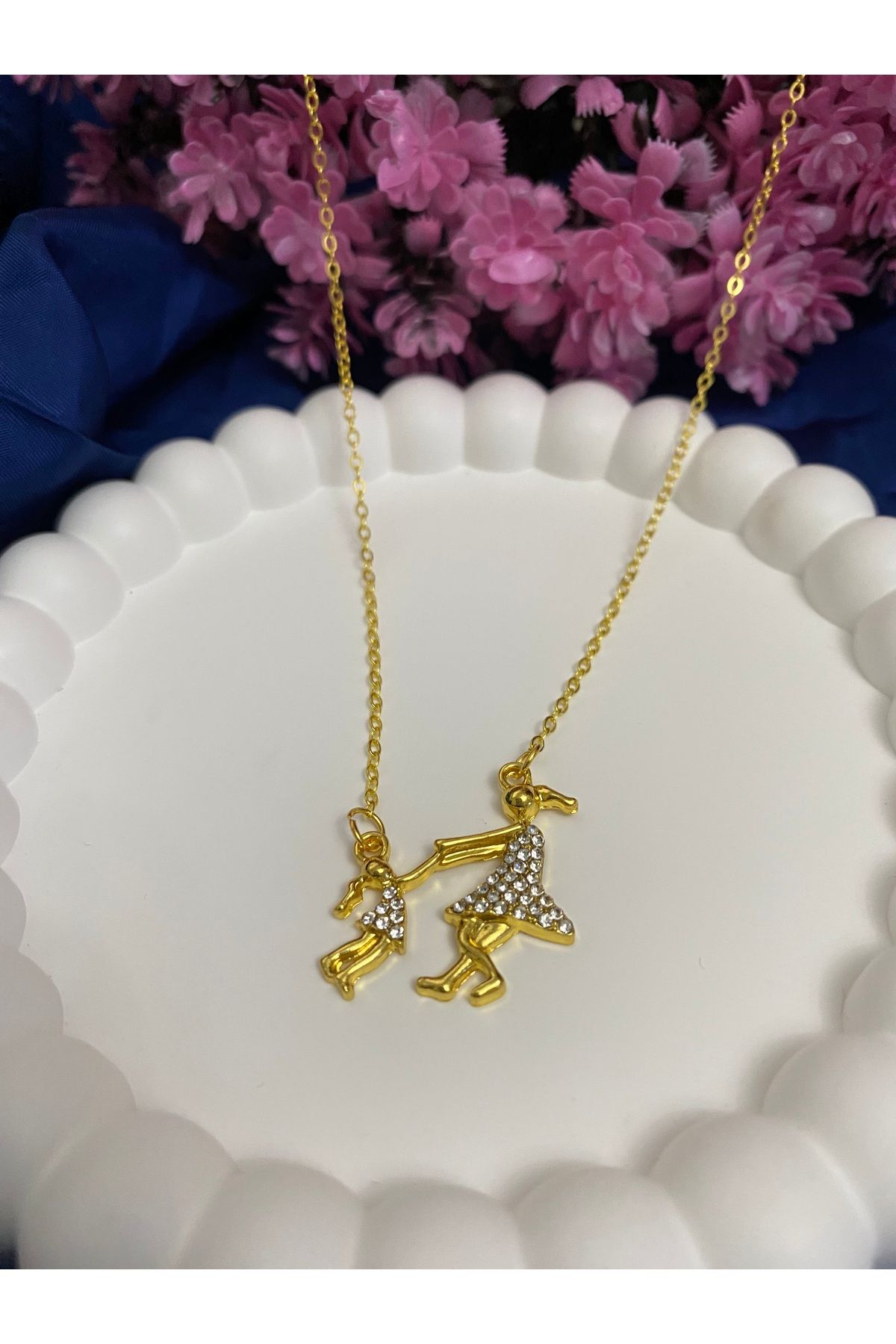asem jewelry Anne Çocuk Figürlü Kolye
