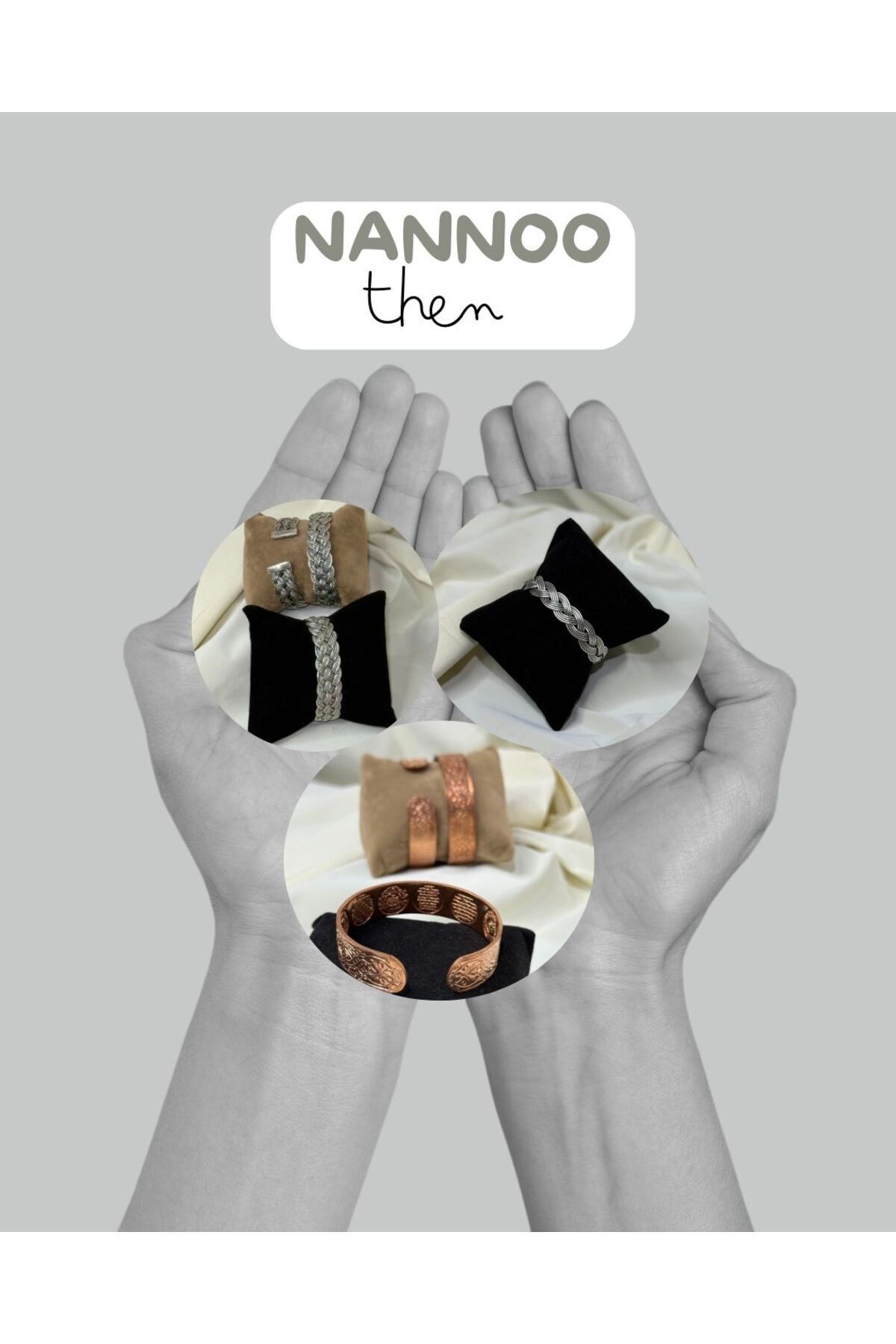 nannoo then 3LÜ BİLEKLİK ZIRH DUALI GÜMÜŞ ÖRGÜ VE DÜZ ÖRGÜ SAF BAKIR