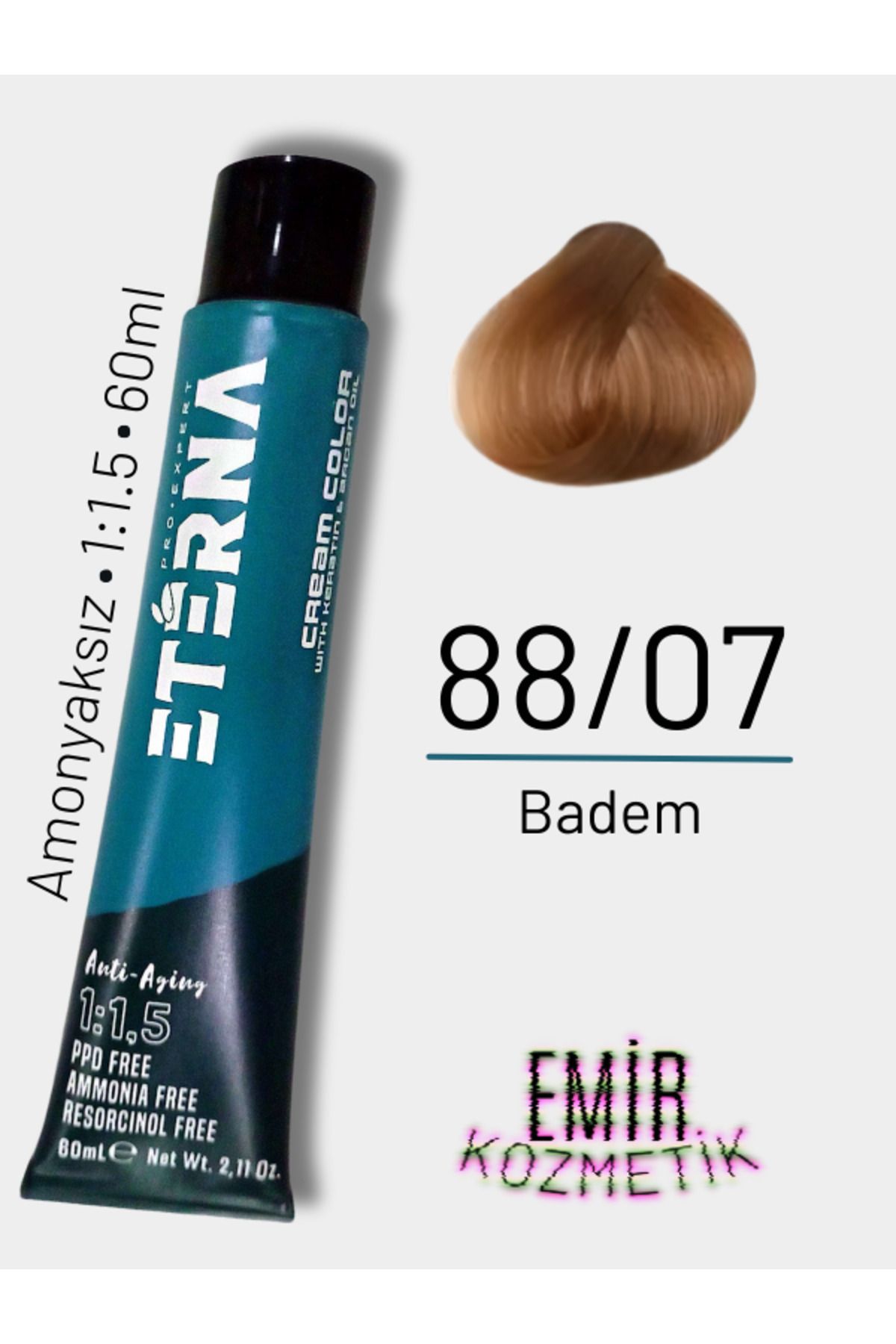 ETERNA Amonyaksız Doğal Saç Boyası - 88/07 Badem