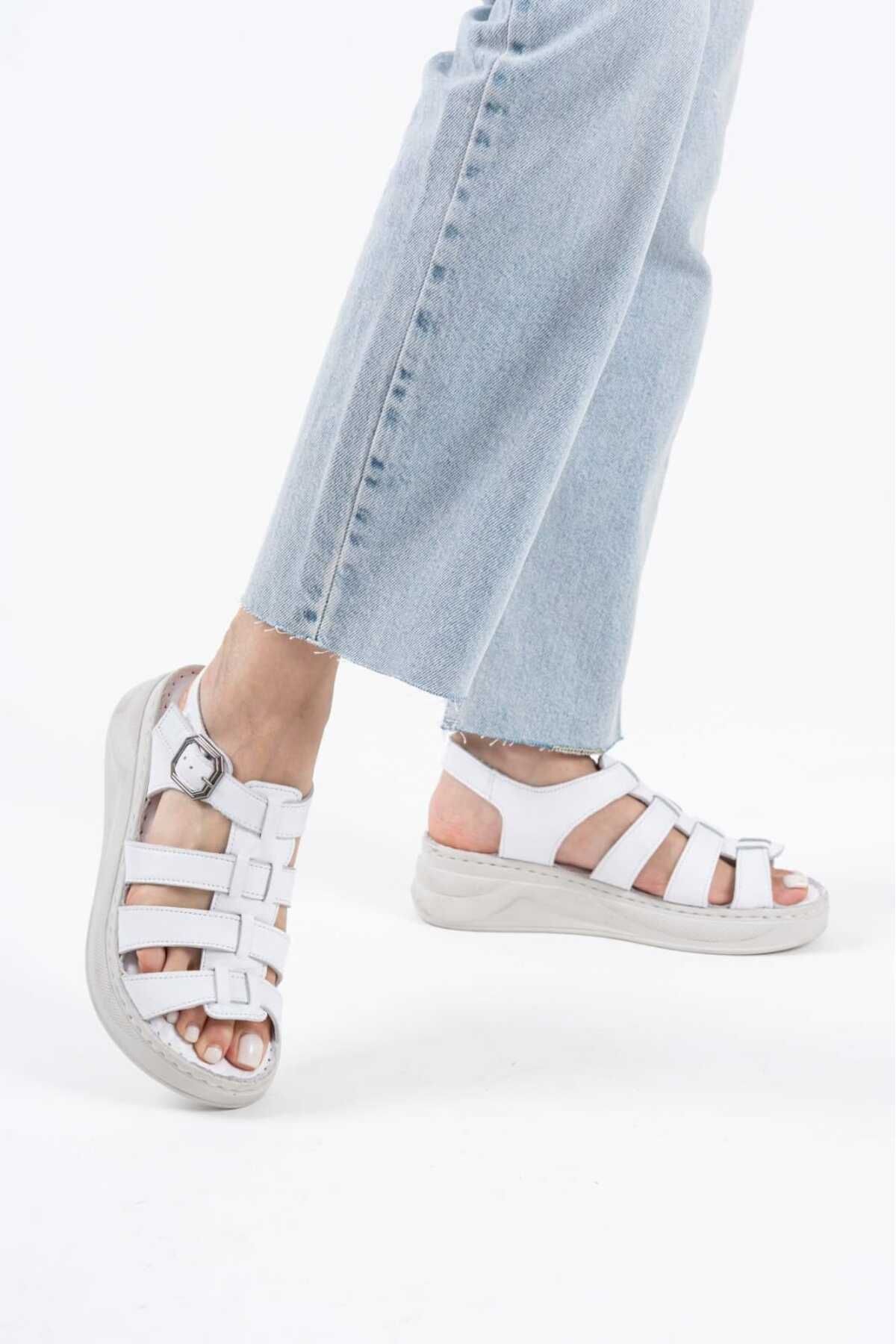 Halat Shoes Kadın Hakiki Deri Klasik Sandalet HLT-204