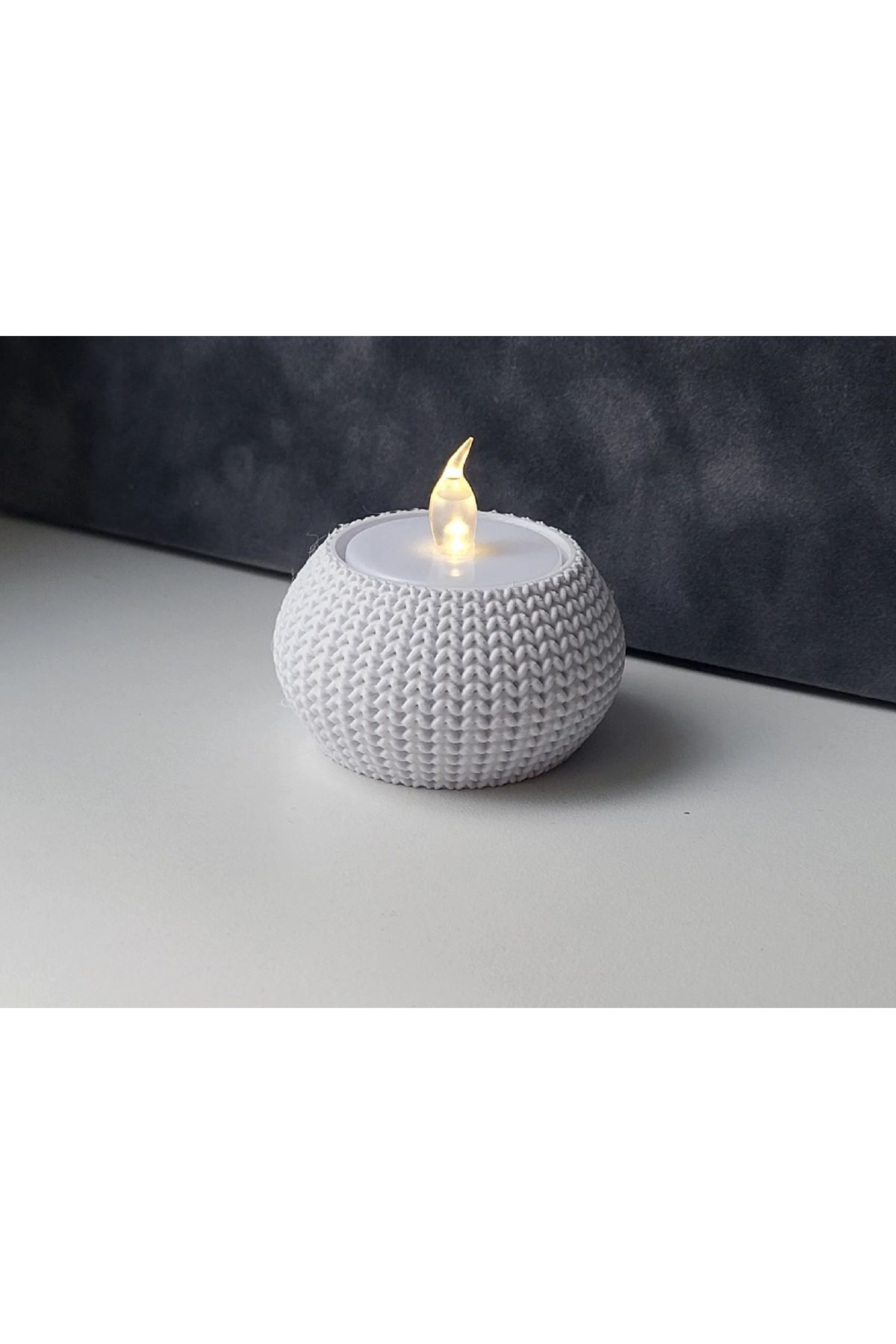 Shophoria Örgü Desenli Mumluk Tealight Şık Modern İskandinav Tarzında Mumluk