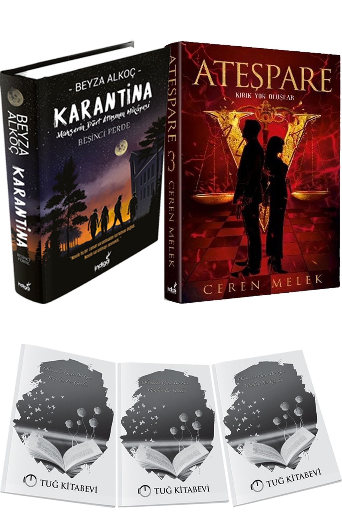 İndigo Kitap Karantina 5 Ciltli ve Ateşpare 3 Kırık Yok Oluşlar Ciltli + Hediyeli
