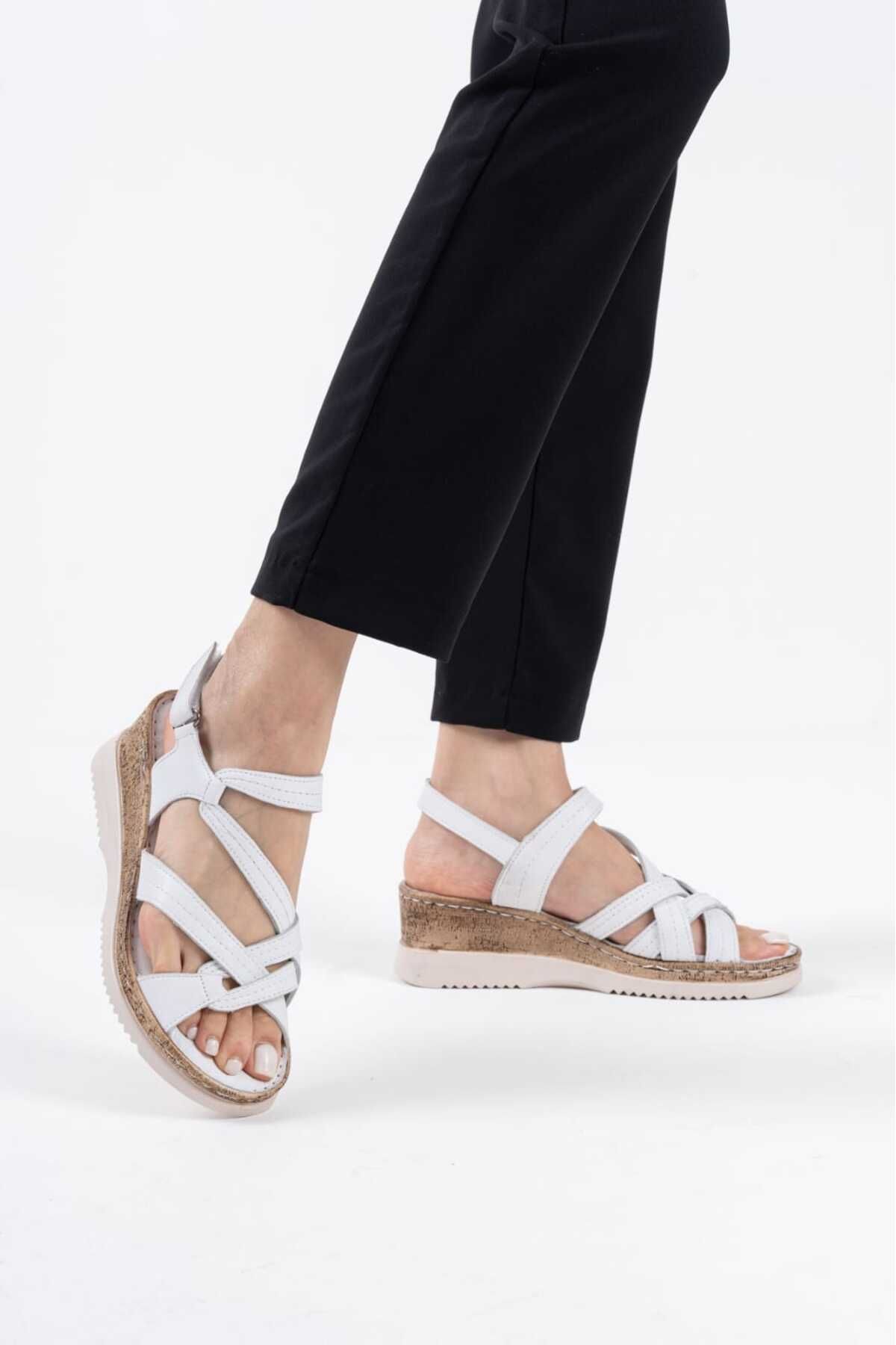 Halat Shoes Kadın Hakiki Deri Klasik Sandalet HLT-227