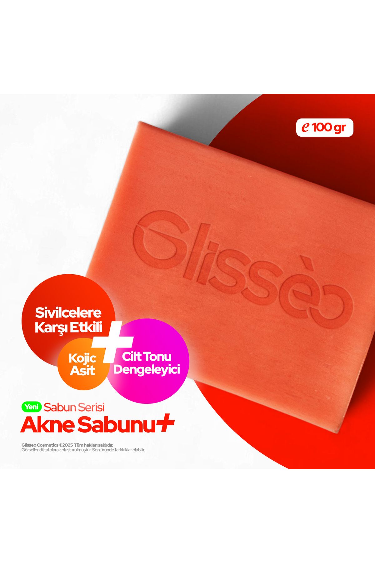 Glisseo Kojik Asit ve Bisabolol Katkılı Yüz Bakım Sabunu - Sebum ve Cilt Tonu Dengeleyici Etki 100GR