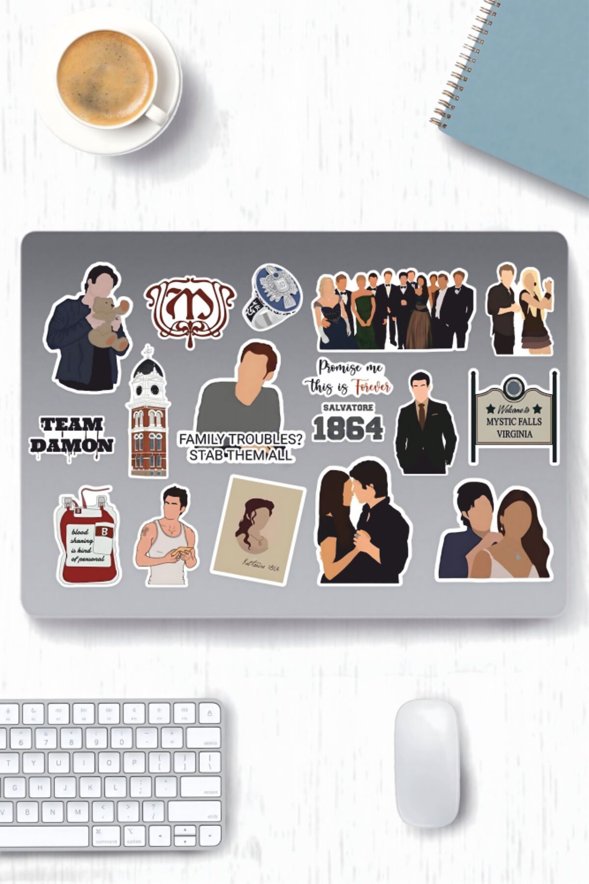 hediyenebak Vampir Günlükleri Seri 2 Sticker Seti | Laptop Ajanda Pc Tablet Telefon Defter Etiket Bullet Journal