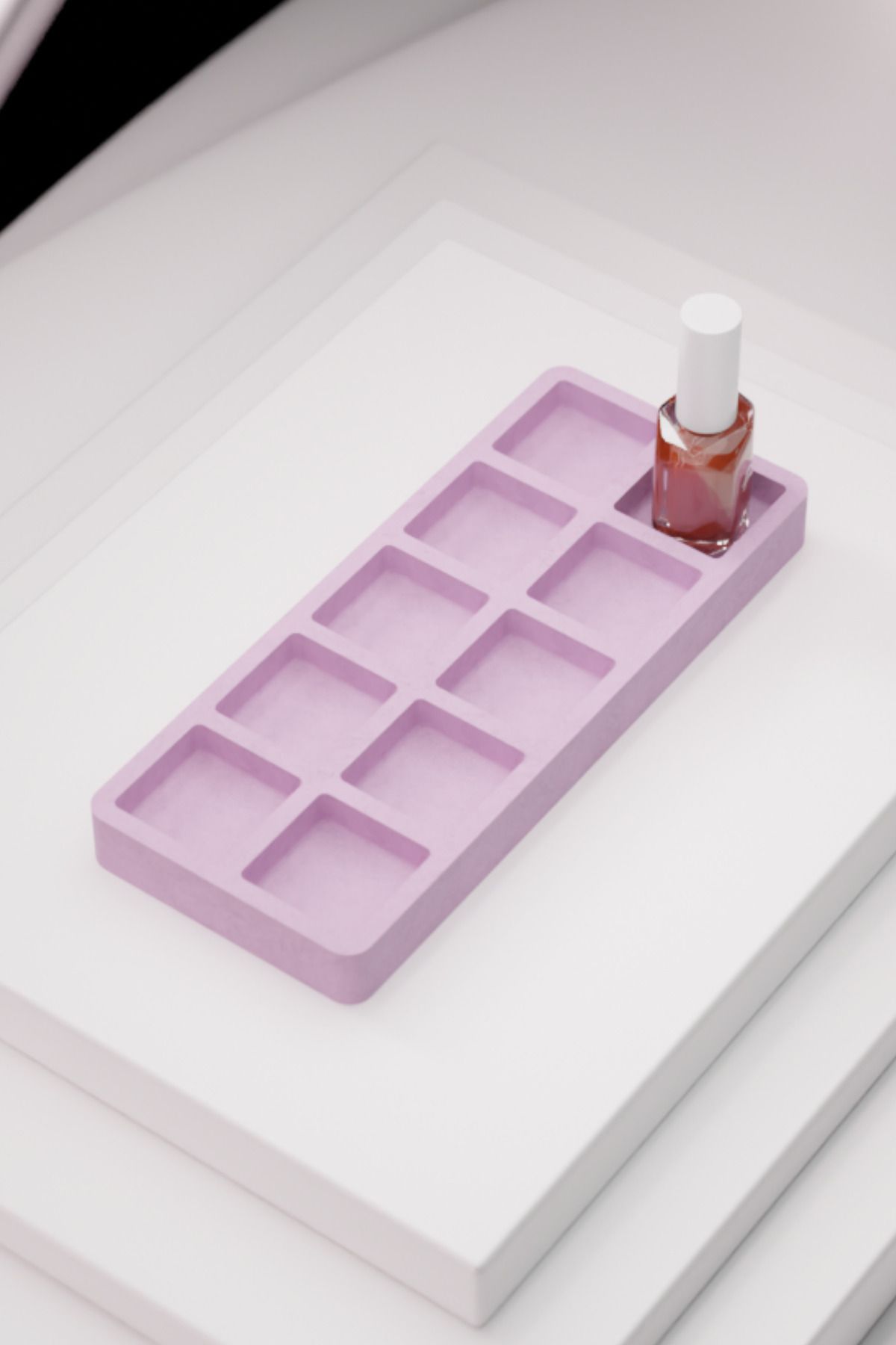 wooden lane studio Modern Beton Oje Makyaj Takı Yüzük Organizeri Pastel Renkli 10 Bölmeli Masa Taş Organizer
