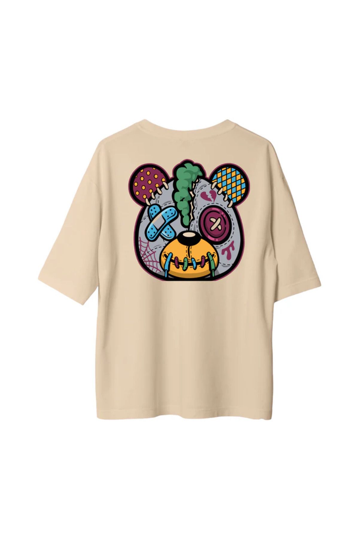 SVART WEAR Cartoon Drummer Rock & Roll Baskılı T-Shirt Oversize Unisex Tişört