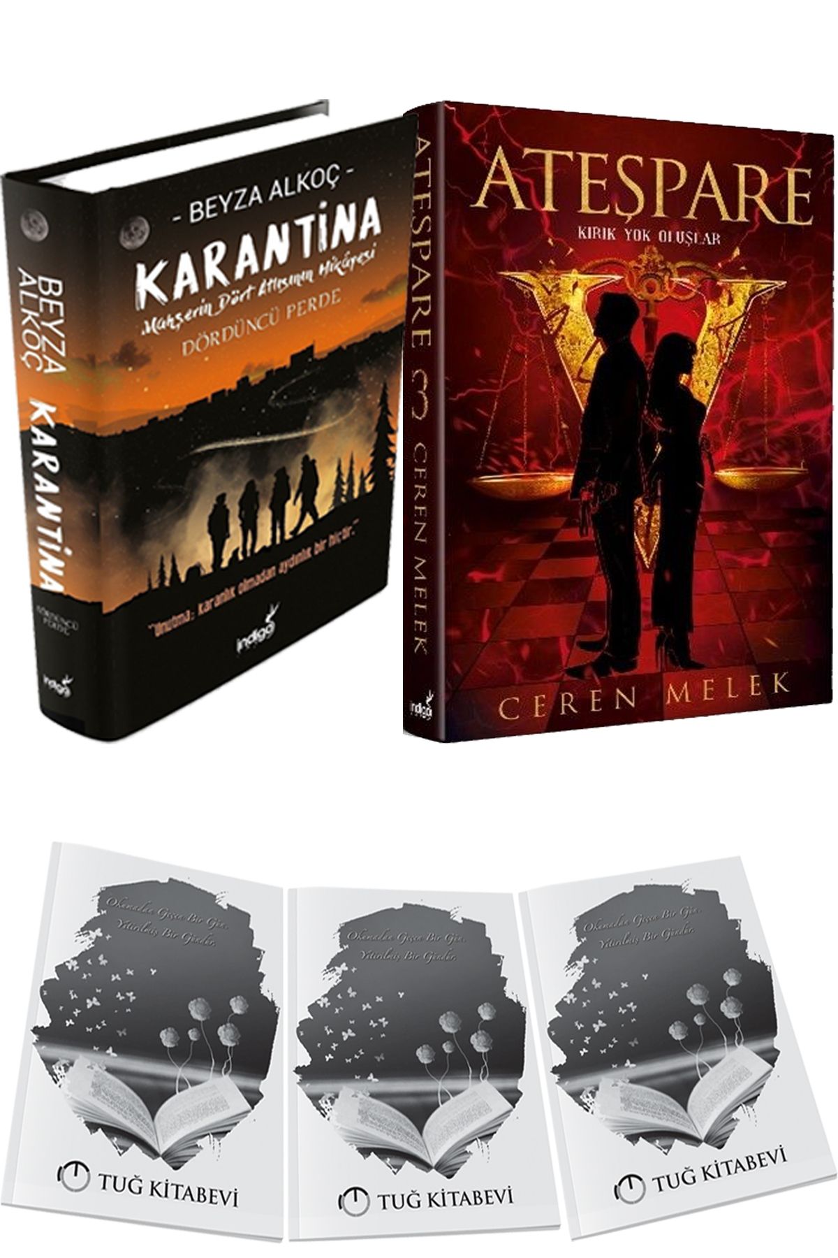 İndigo Kitap Karantina 4 Ciltli ve Ateşpare 3 Kırık Yok Oluşlar Ciltli + Hediyeli