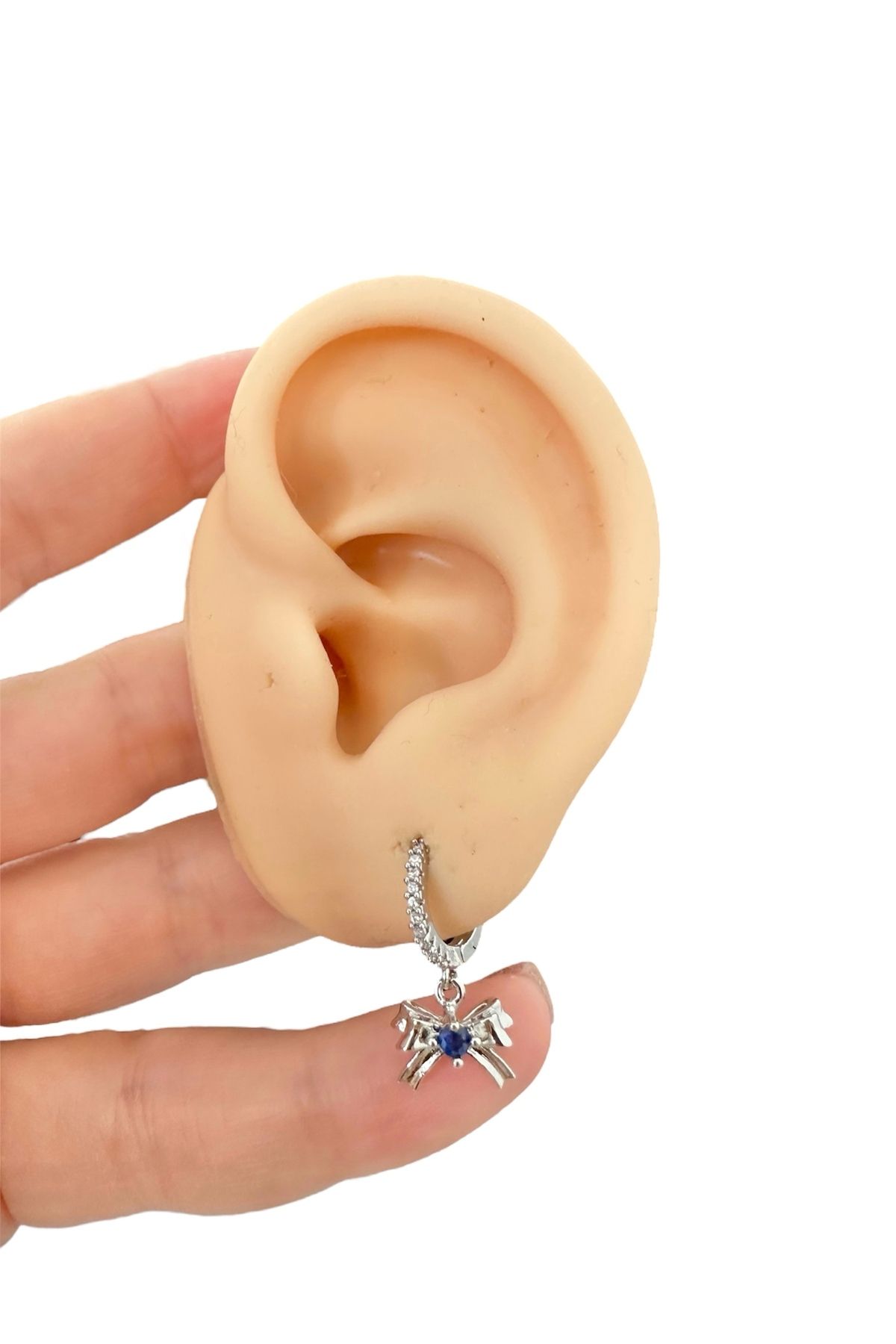 My Bellas Jewels Cerrahi Çelik Zirkon Sallantılı Fiyonk Halka Tragus Piercing, Helix, Flat, Conch, Lobe (1 Adet)