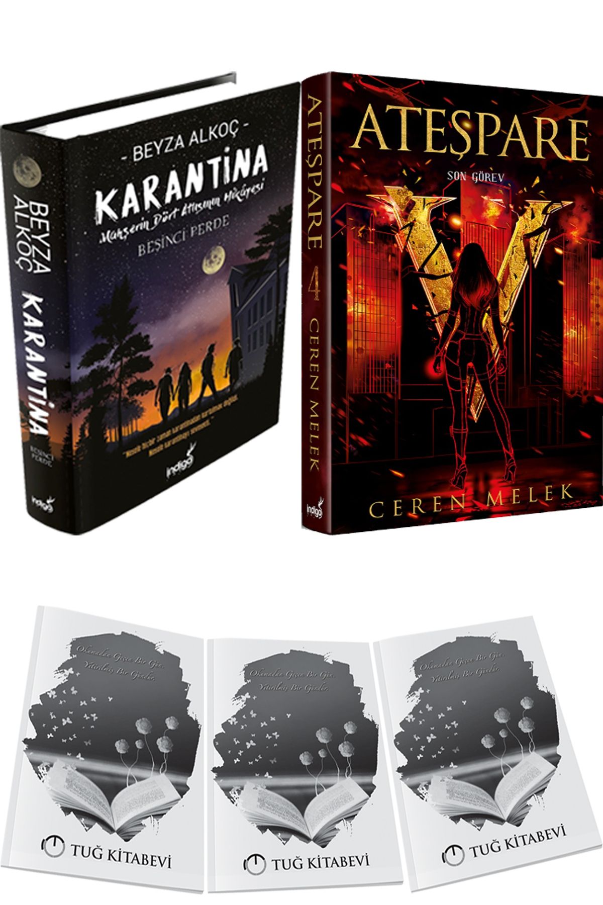 İndigo Kitap Karantina 5 Ciltli ve Ateşpare 4 Son Görev Ciltli + Hediyeli