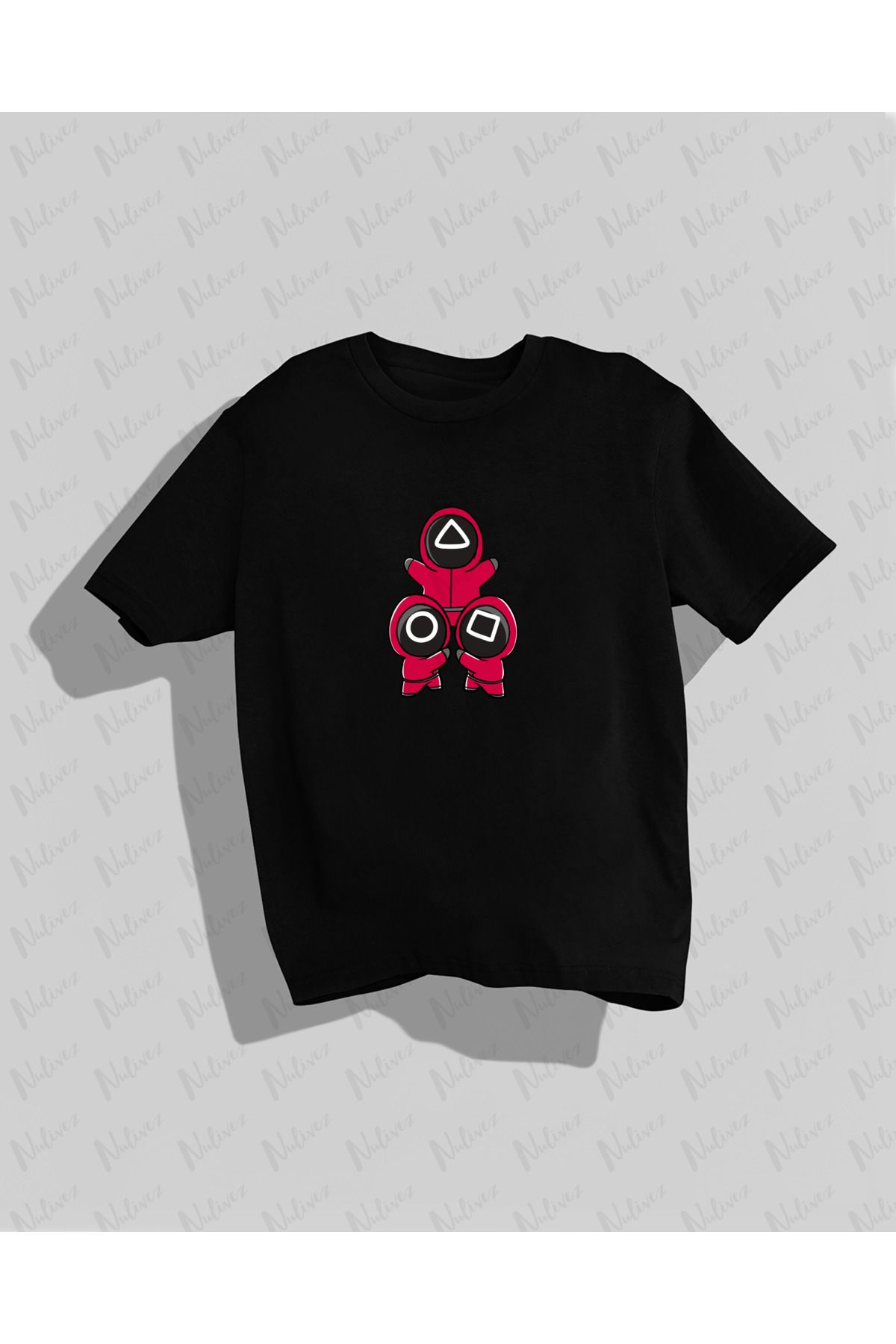 Nulivez Squid Game Tasarımı Baskılı Yüksek Kalite Kompakt Unisex Oversize T-Shirt