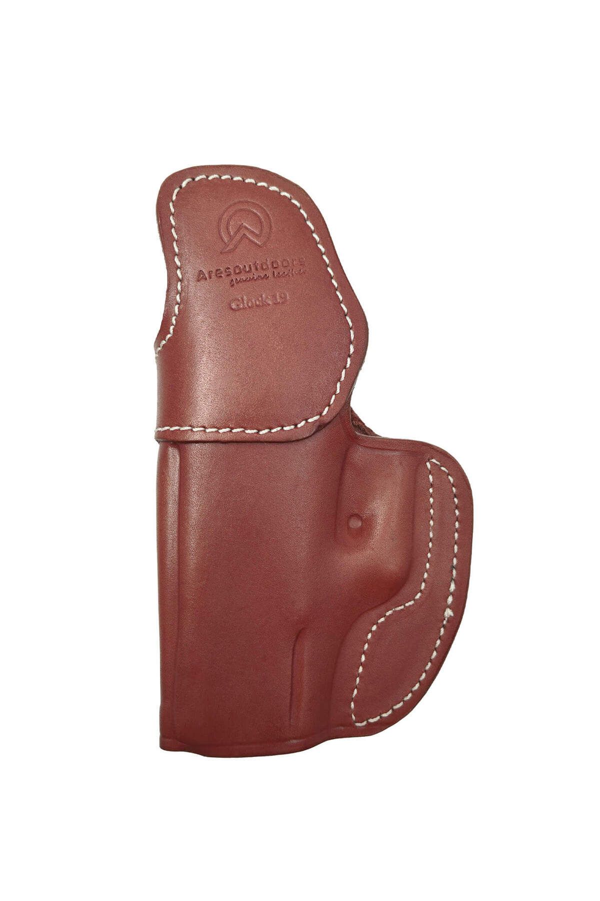 Aresoutdoors Glock 19 İçin Uygun Deri Kahverengi Kemer İçi Çıtçıtlı Silah Kılıfı
