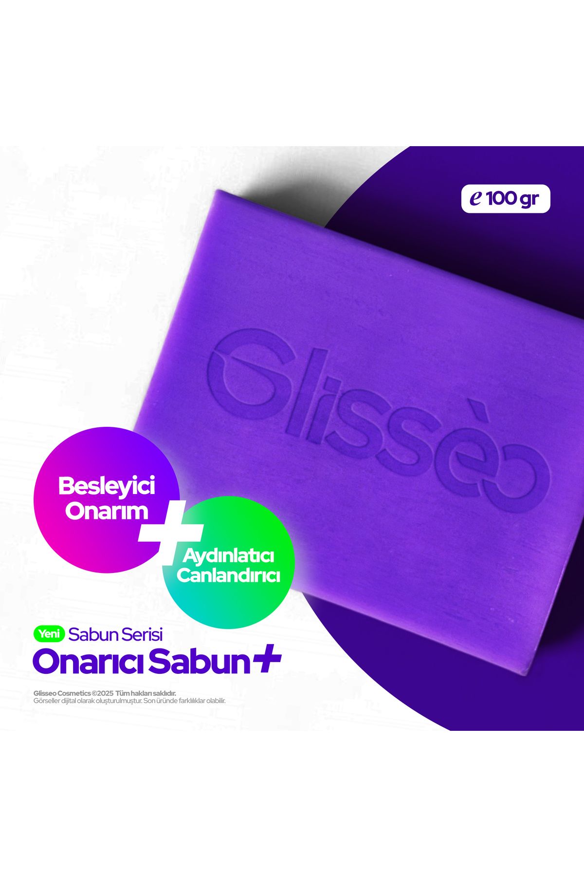 Glisseo Restorative+ Kafein & Glutathione Katkılı Onarıcı Yüz Bakım Sabunu Besleyici & Aydınlatıcı Etki 100g
