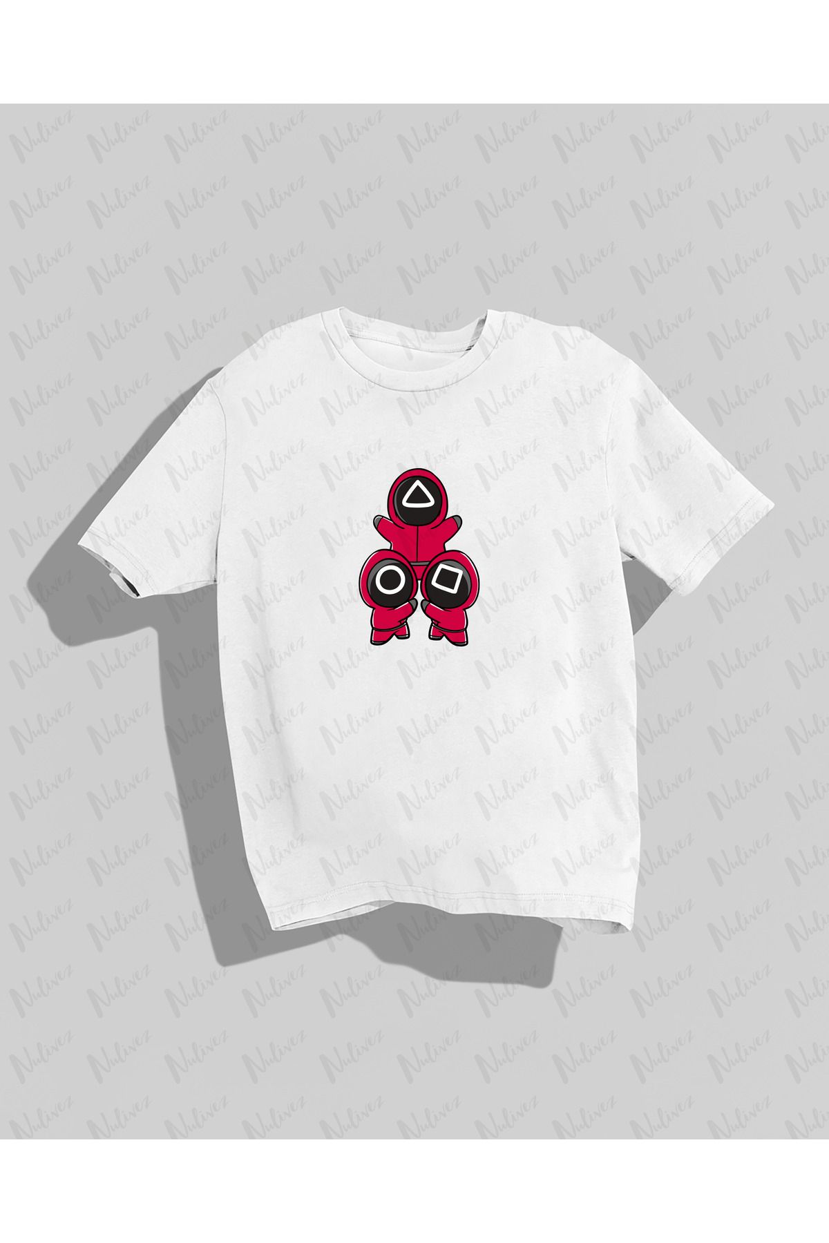 Nulivez Squid Game Tasarımı Baskılı Yüksek Kalite Kompakt Unisex Oversize T-Shirt