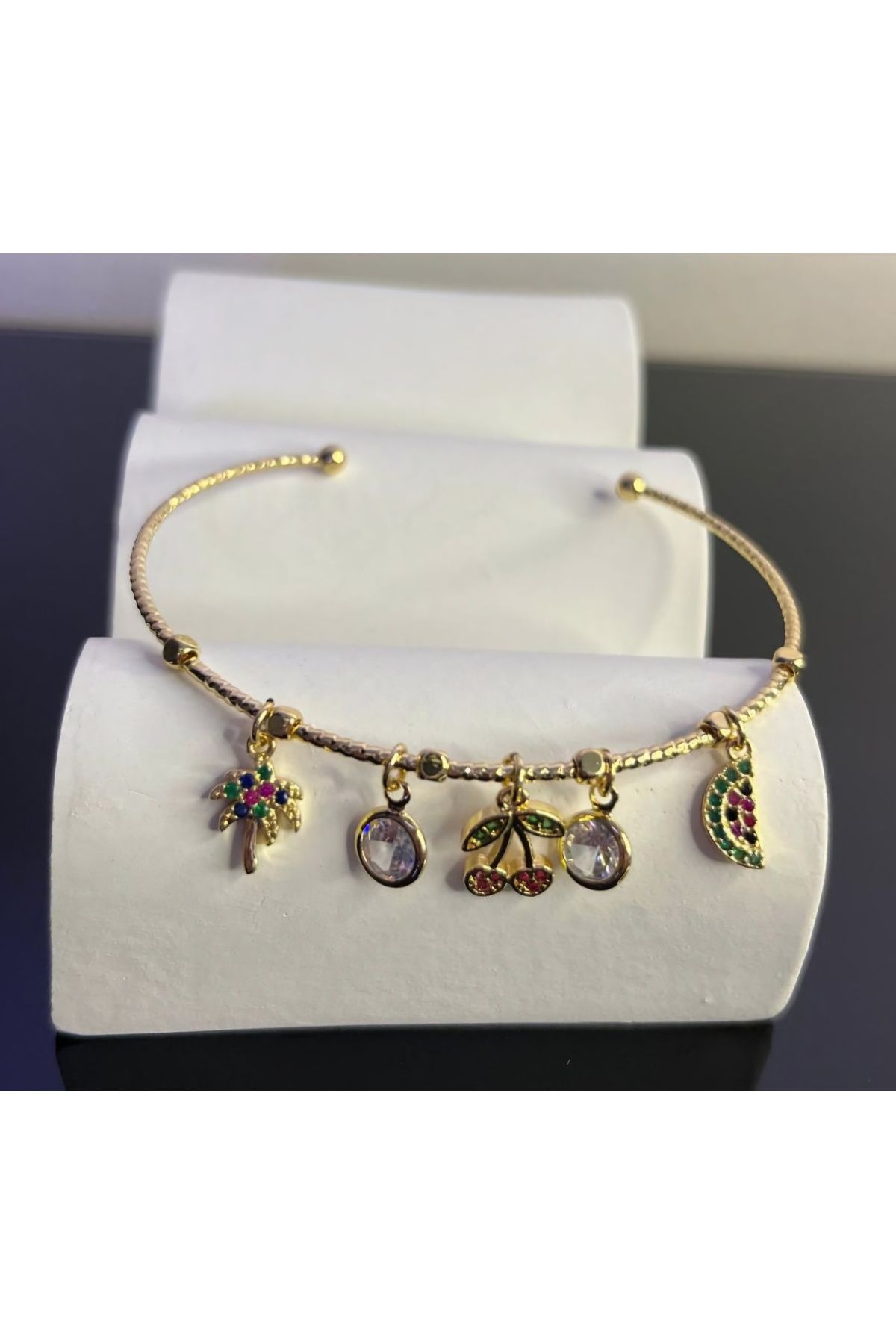 DENİZ ERKUL JEWELRY Charmlı Çelik Bileklik
