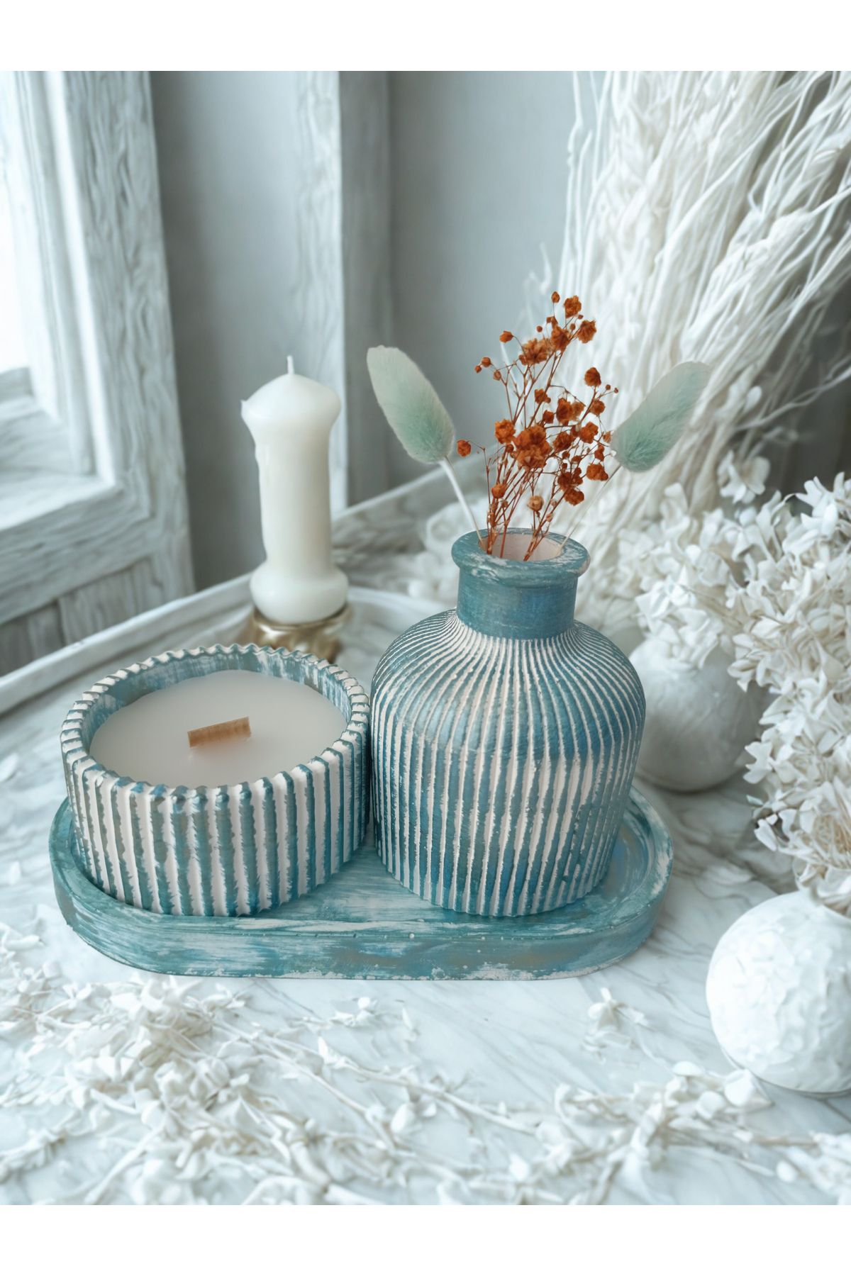 crafts tasarım atölyesi Crafts Tasarım Crafts Tasarım 3 Lü Dekoratif Mum Seti