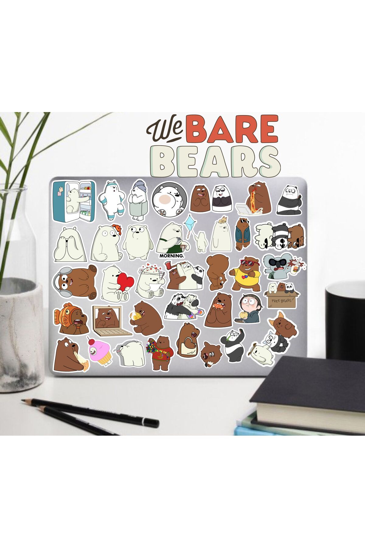 hediyenebak We Are Bears Seri 1 Sticker Seti | Laptop Ajanda Pc Tablet Telefon Defter Etiket Bullet Journal