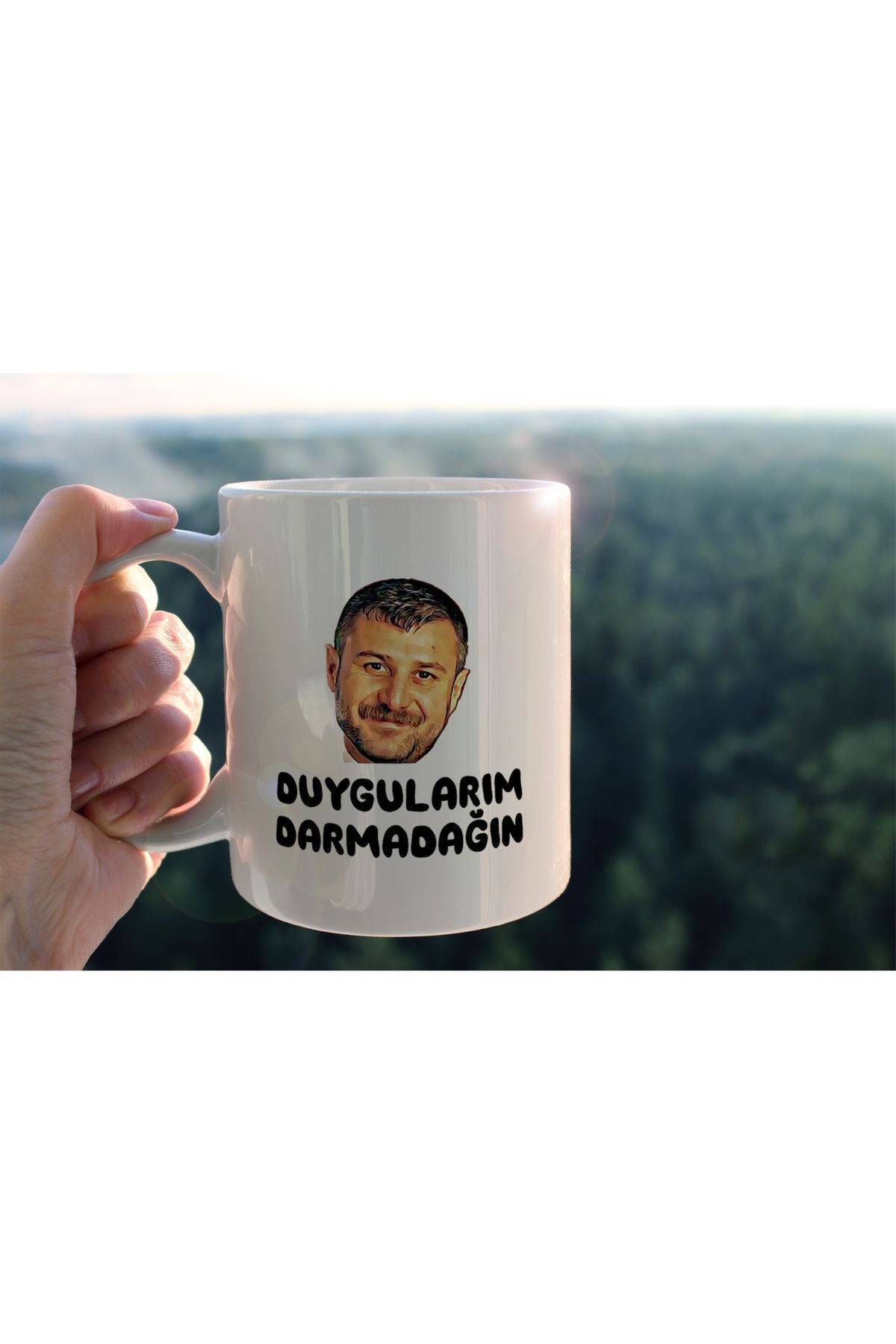 hediyenebak Duygularım Darmadağın Baskılı Seramik Kahve Çay Kupası