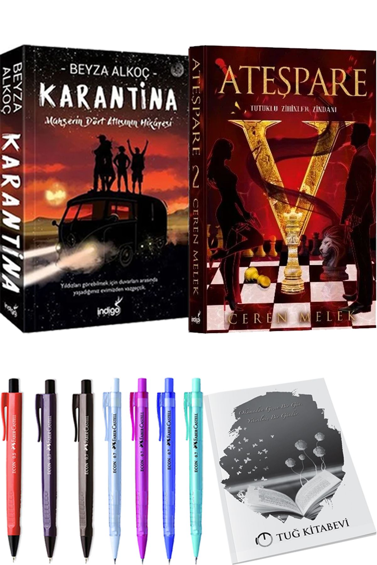 İndigo Kitap Karantina 1 Beyza Alkoç ve Ateşpare 2 Tutuklu Zihinler Zindanı + Hediyeli